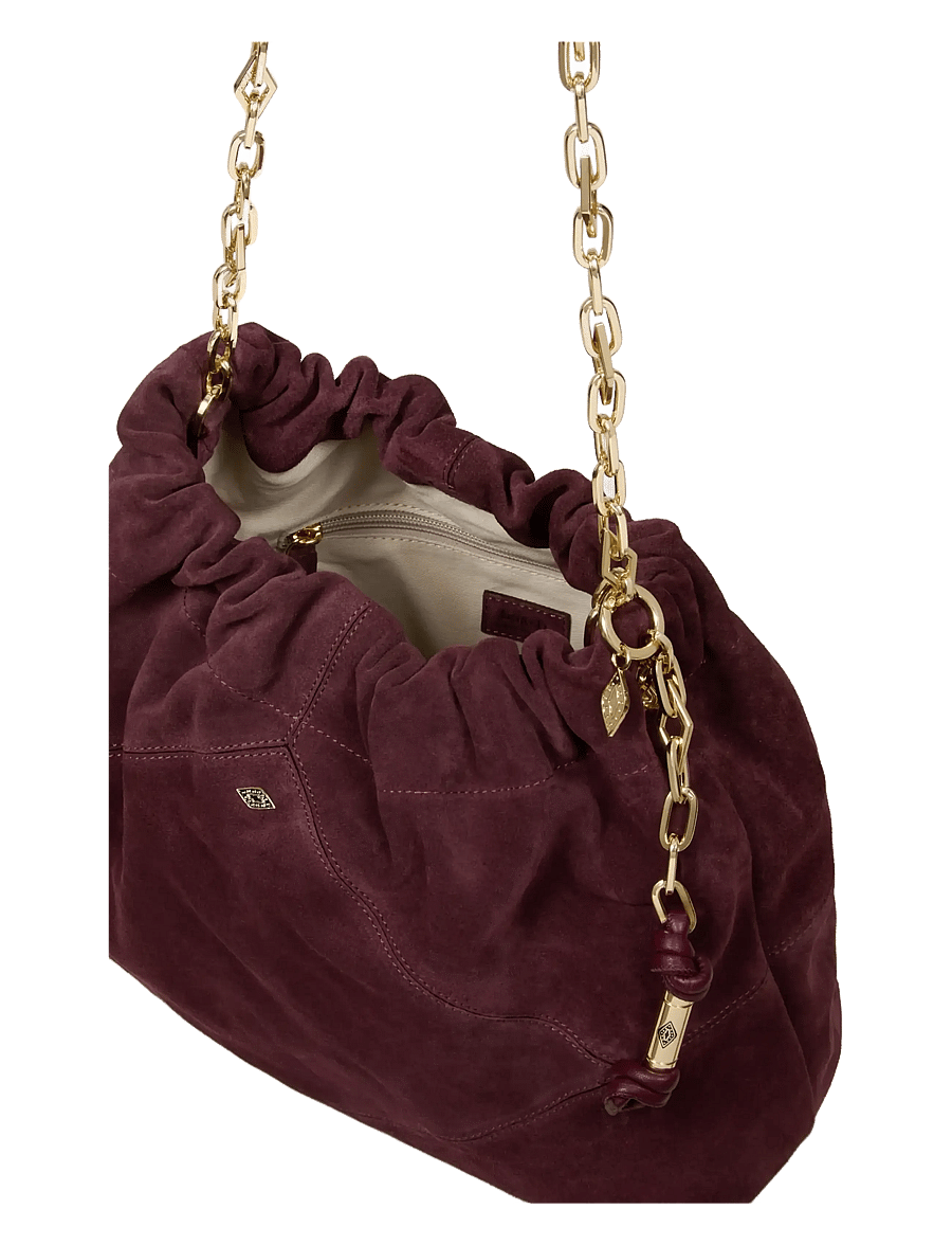 ba&sh - BAG M SUEDE JUNE TOTE - burgundy - 2