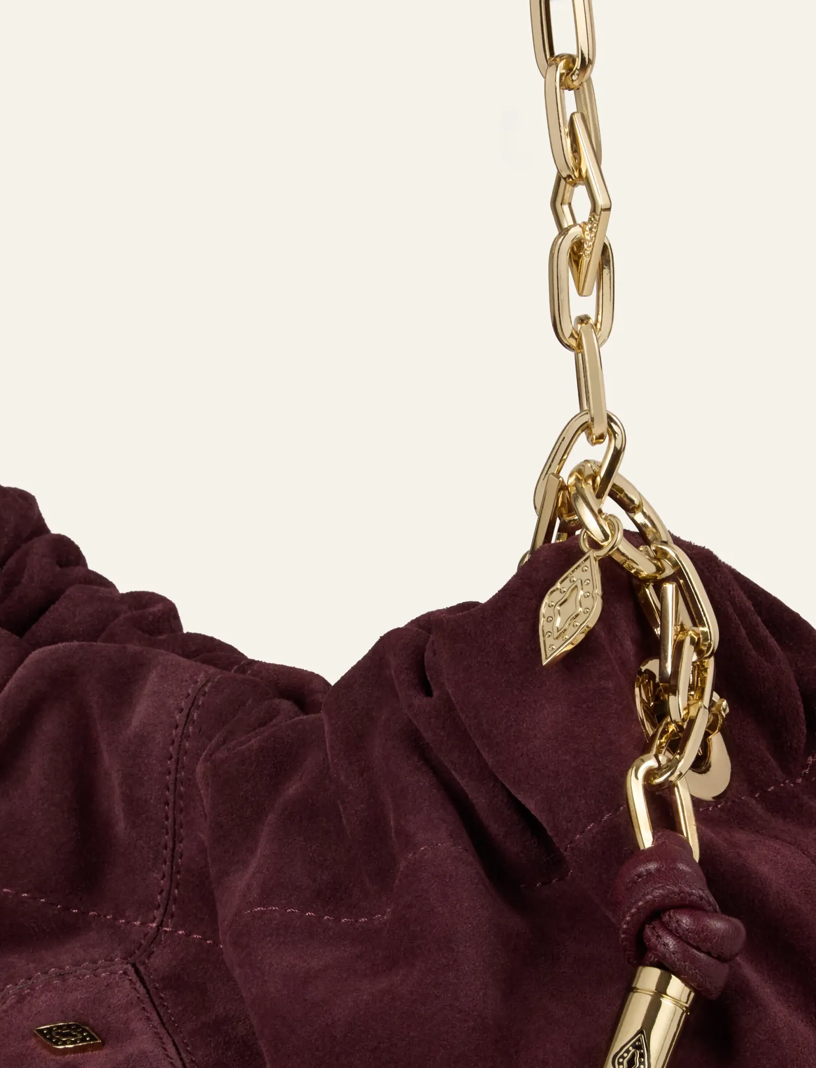 ba&sh - BAG M SUEDE JUNE TOTE - burgundy - 3