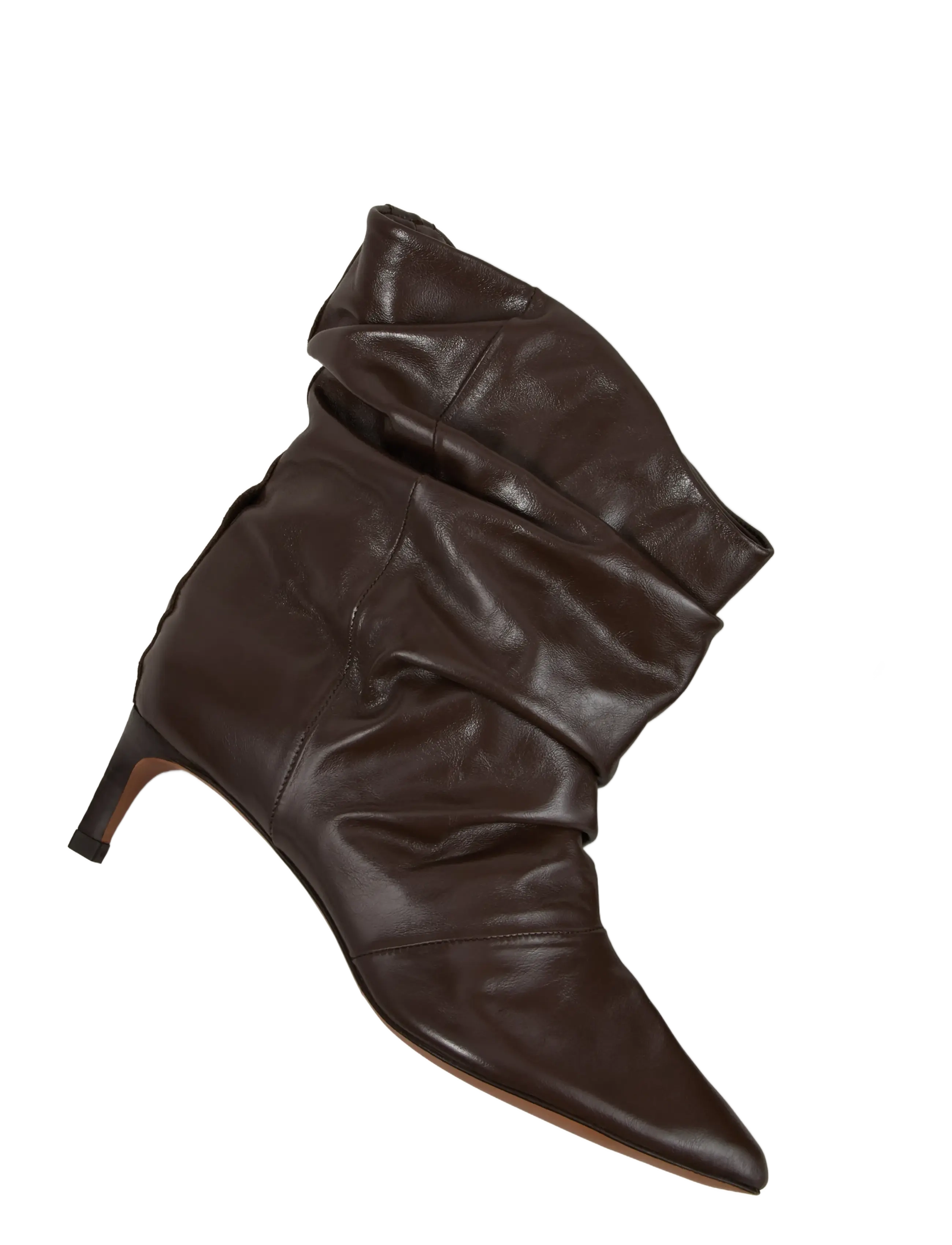ba&sh - LEATHER LOW COLIVIA ANKLE BOOTS - kontsaga poolsaapad - brown - 2