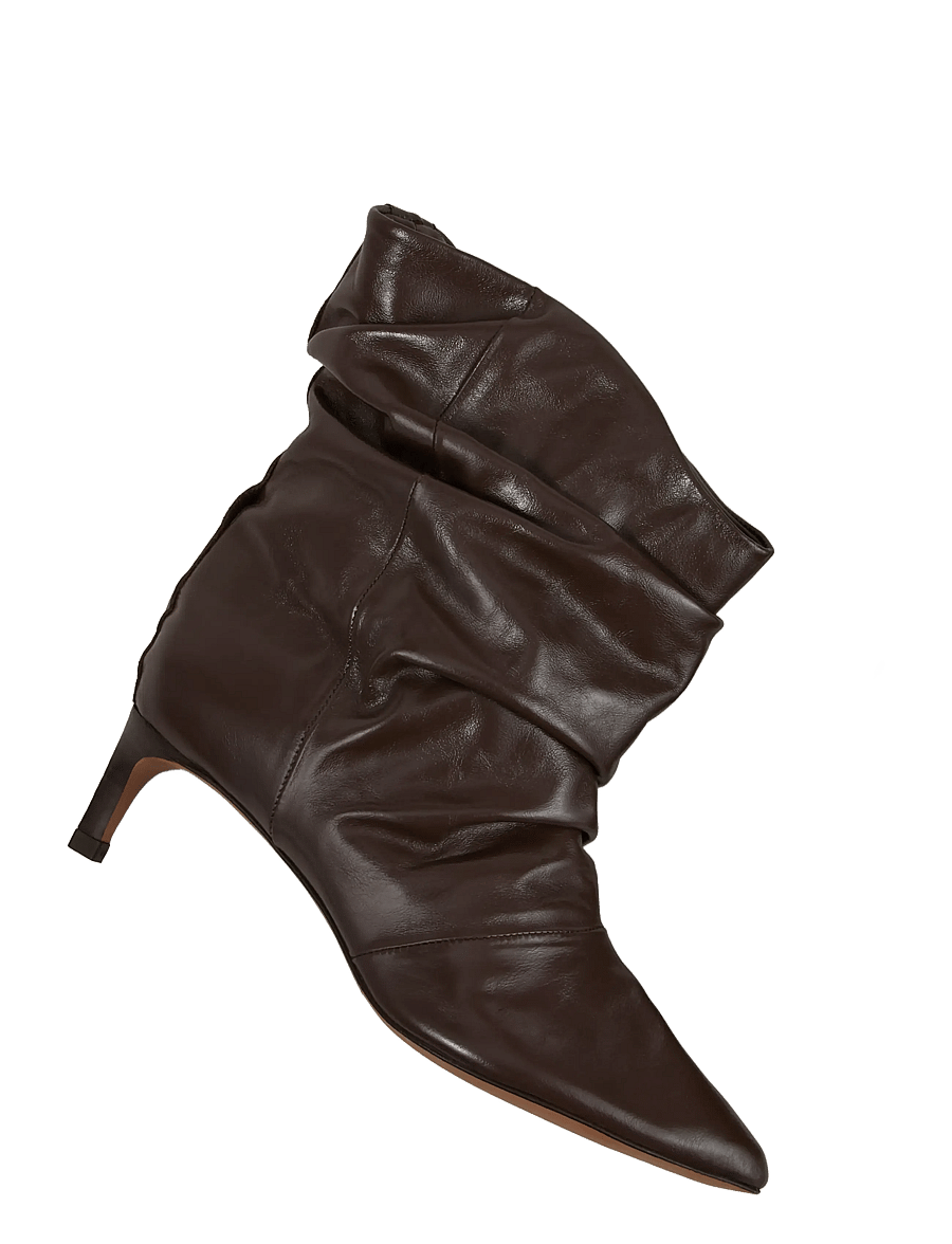 ba&sh - LEATHER LOW COLIVIA ANKLE BOOTS - kontsaga poolsaapad - brown - 2