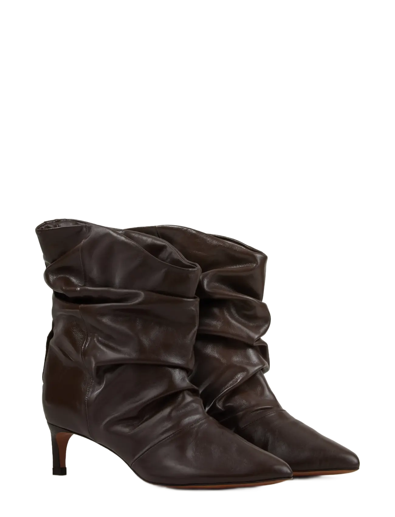 ba&sh - LEATHER LOW COLIVIA ANKLE BOOTS - kontsaga poolsaapad - brown - 3