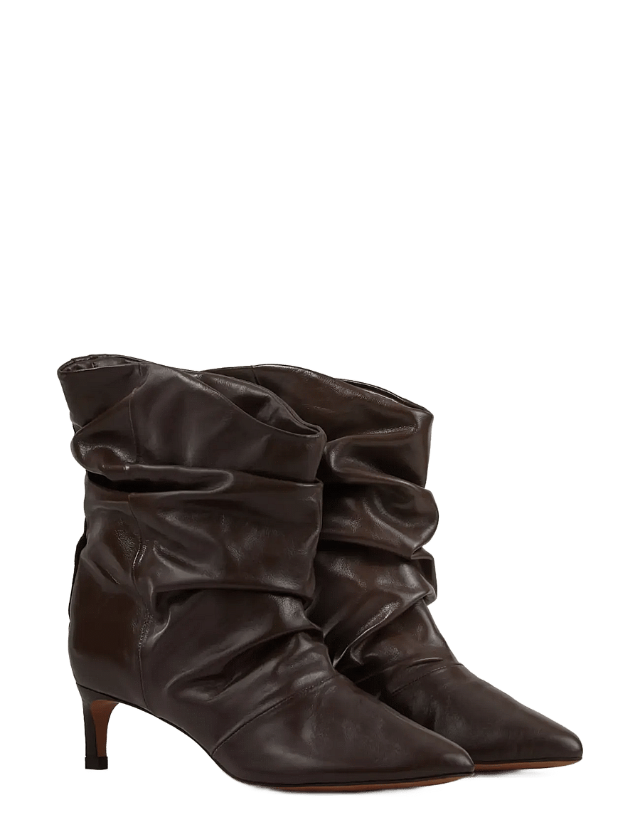 ba&sh - LEATHER LOW COLIVIA ANKLE BOOTS - kontsaga poolsaapad - brown - 3