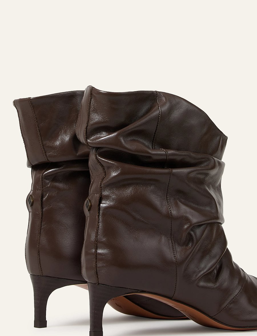 ba&sh - LEATHER LOW COLIVIA ANKLE BOOTS - kontsaga poolsaapad - brown - 4