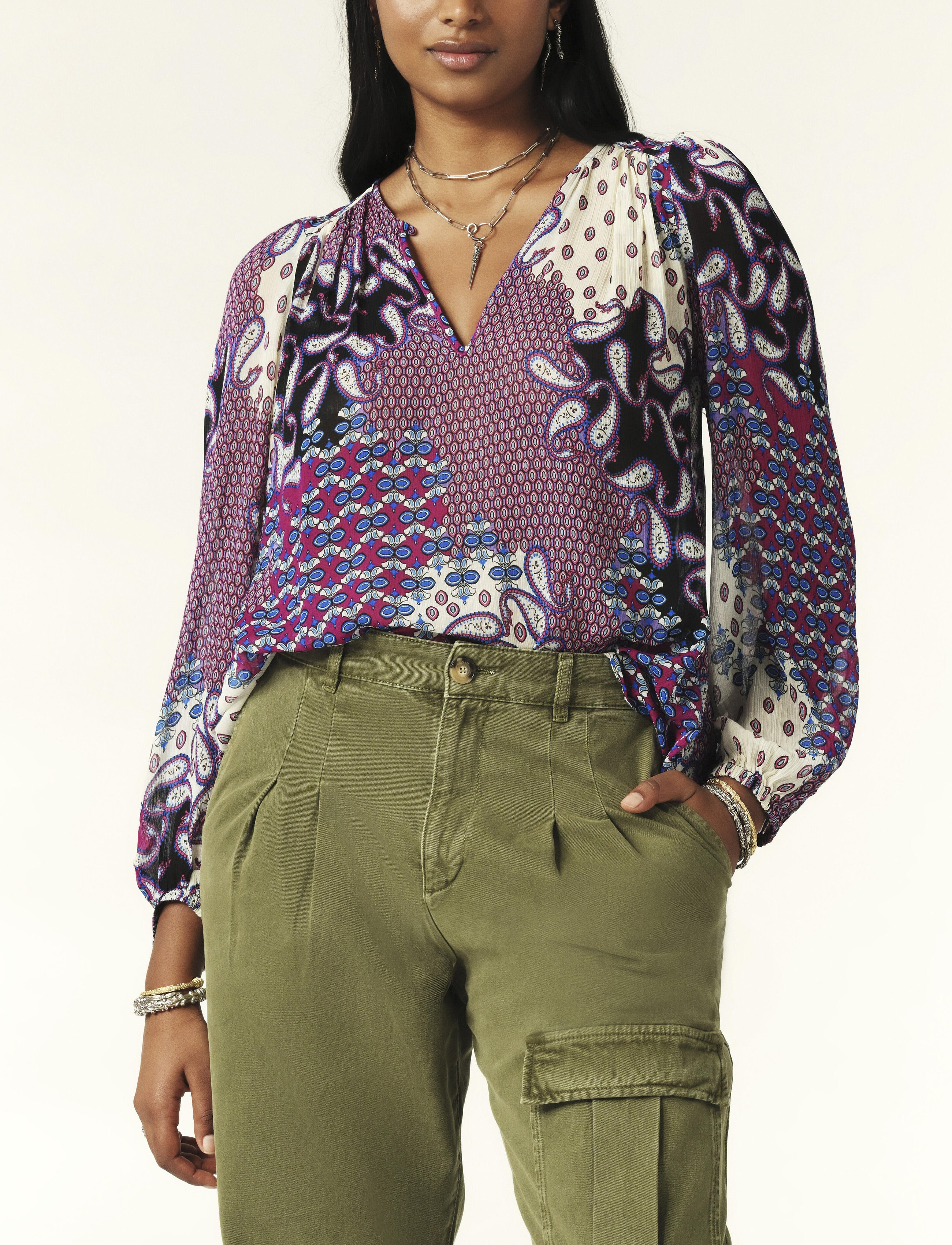 ba&sh Top Blair, 34, Blouses, Lila - Long-sleeved, Frauen