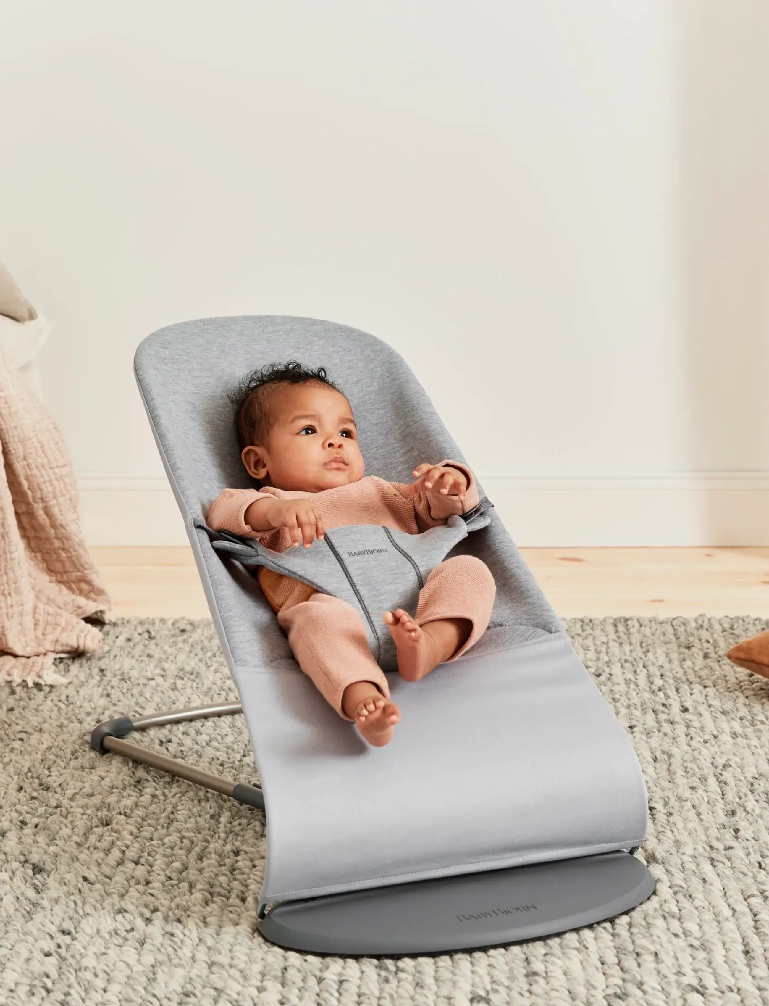 BabyBjörn Bouncer Bliss, 3D Jersey, Light Grey, One Size, Baby Nursery, Grau - Bouncers, Kinder