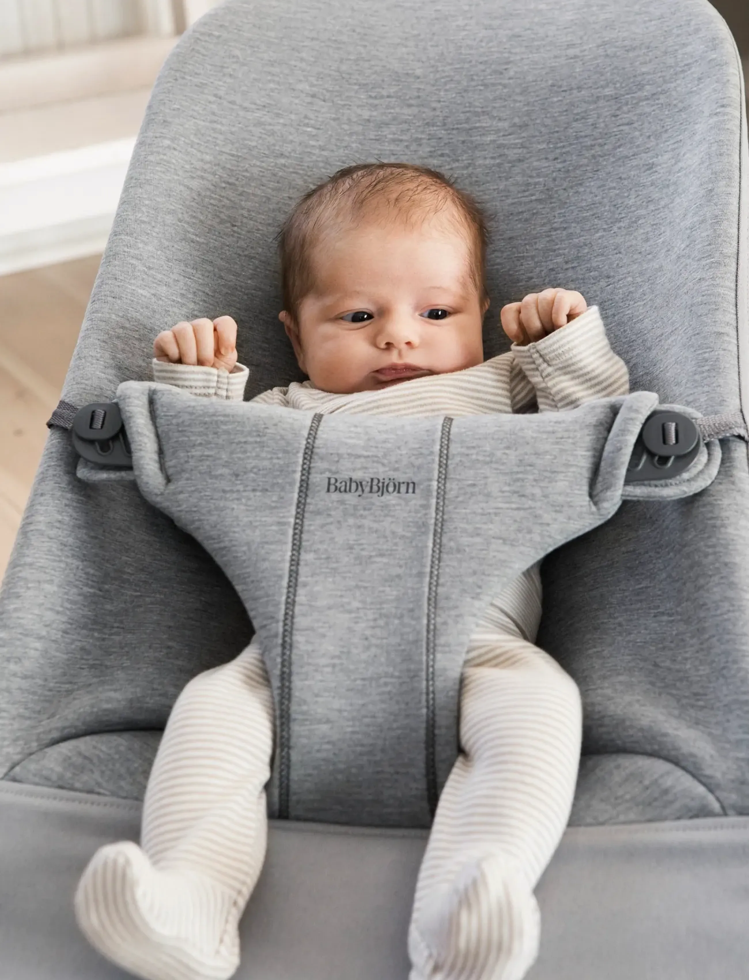 BabyBjörn - BabyBjörn Bouncer Bliss, 3D Jersey, Light grey - transats - light grey - 4