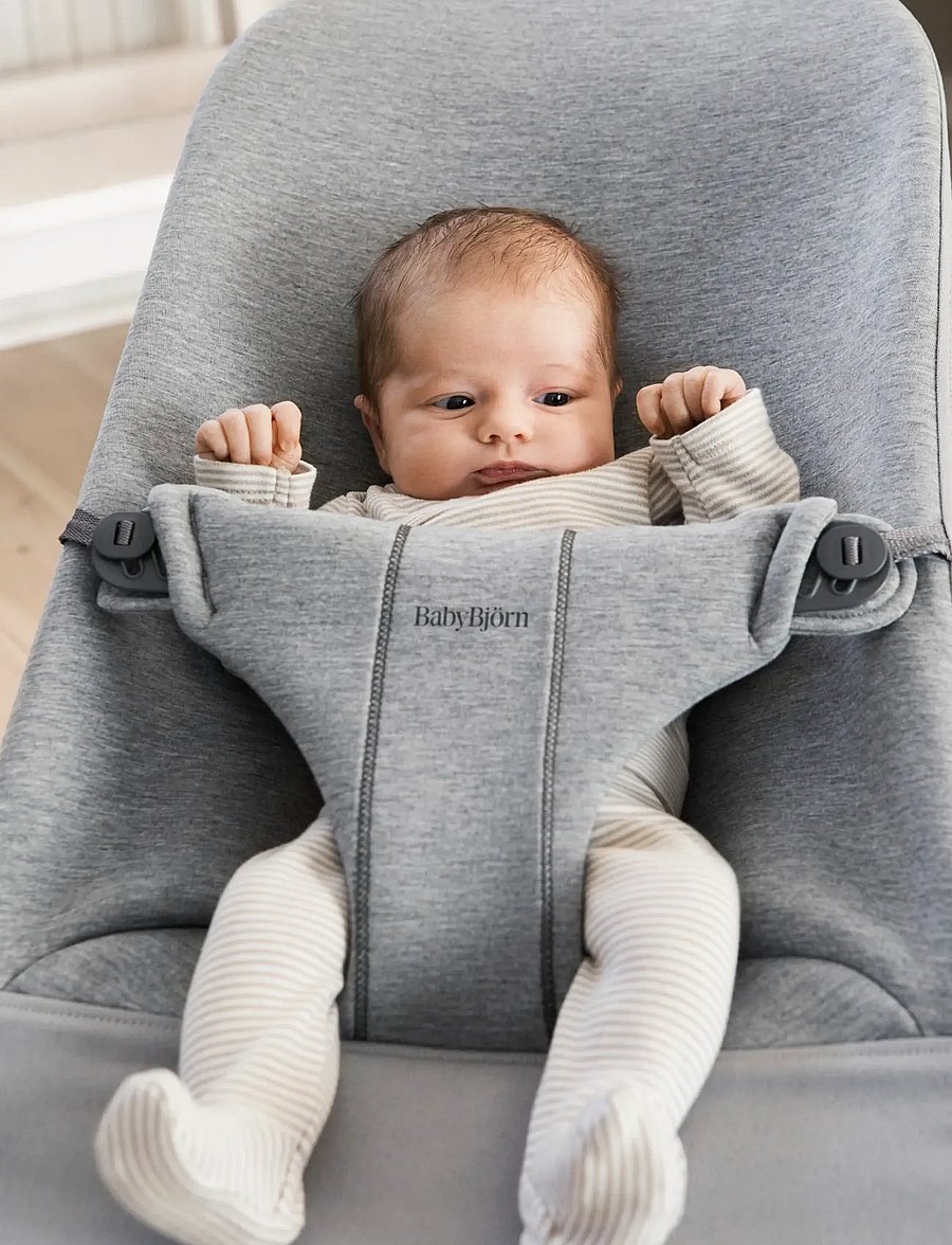 BabyBjörn - BabyBjörn Bouncer Bliss, 3D Jersey, Light grey - transats - light grey - 4