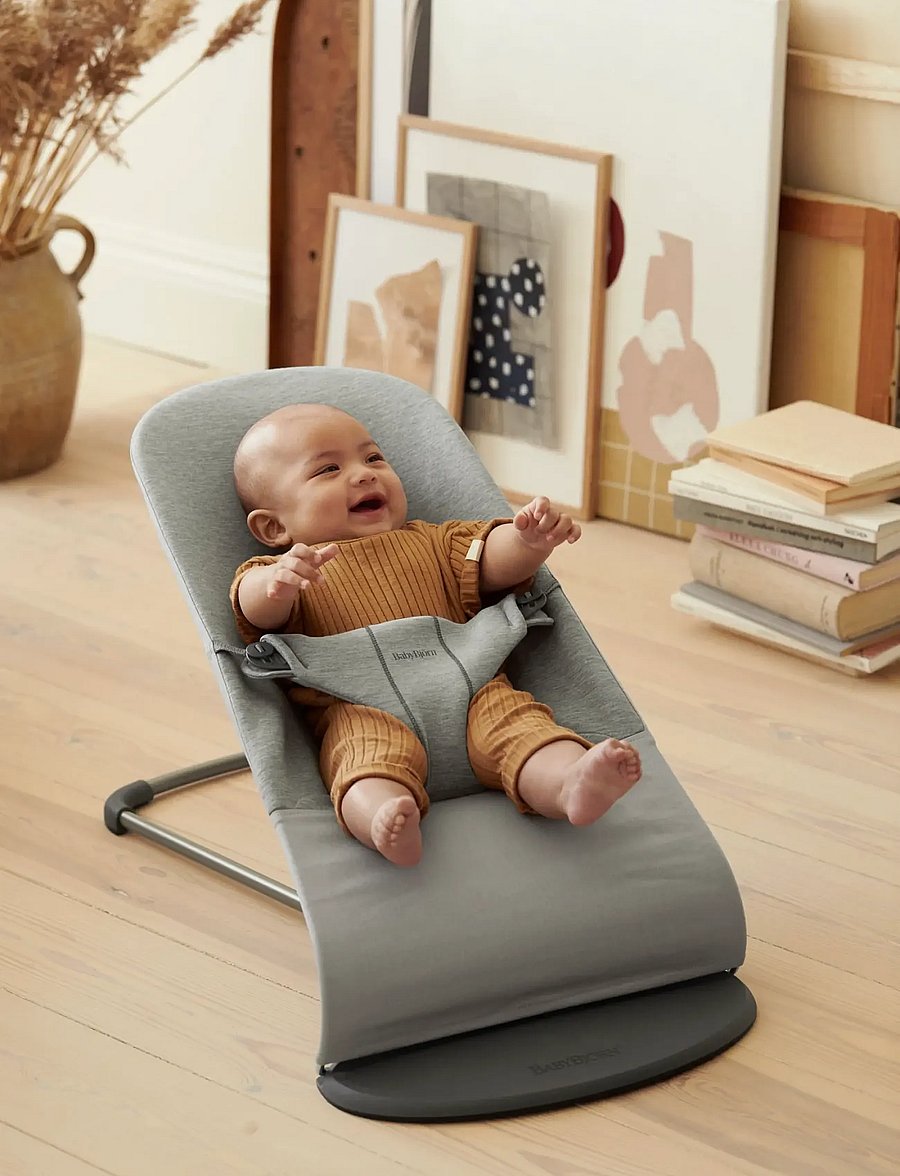 BabyBjörn - BabyBjörn Bouncer Bliss, 3D Jersey, Light grey - transats - light grey - 5