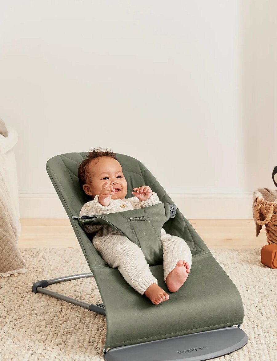 BabyBjörn - BabyBjörn Bouncer Bliss, Woven, Petal Quilt, Dark Green - transats - dark green - 0