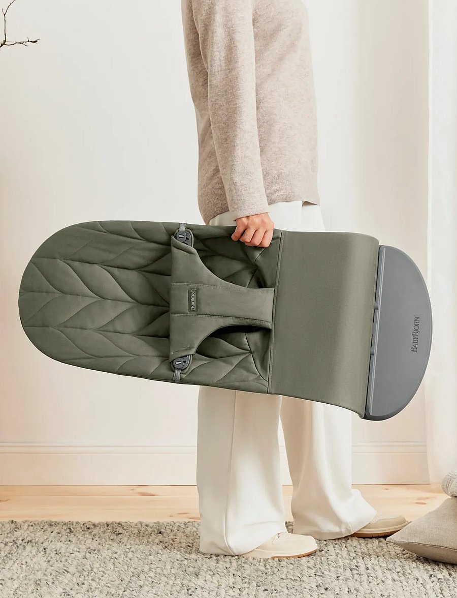BabyBjörn - BabyBjörn Bouncer Bliss, Woven, Petal Quilt, Dark Green - transats - dark green - 2