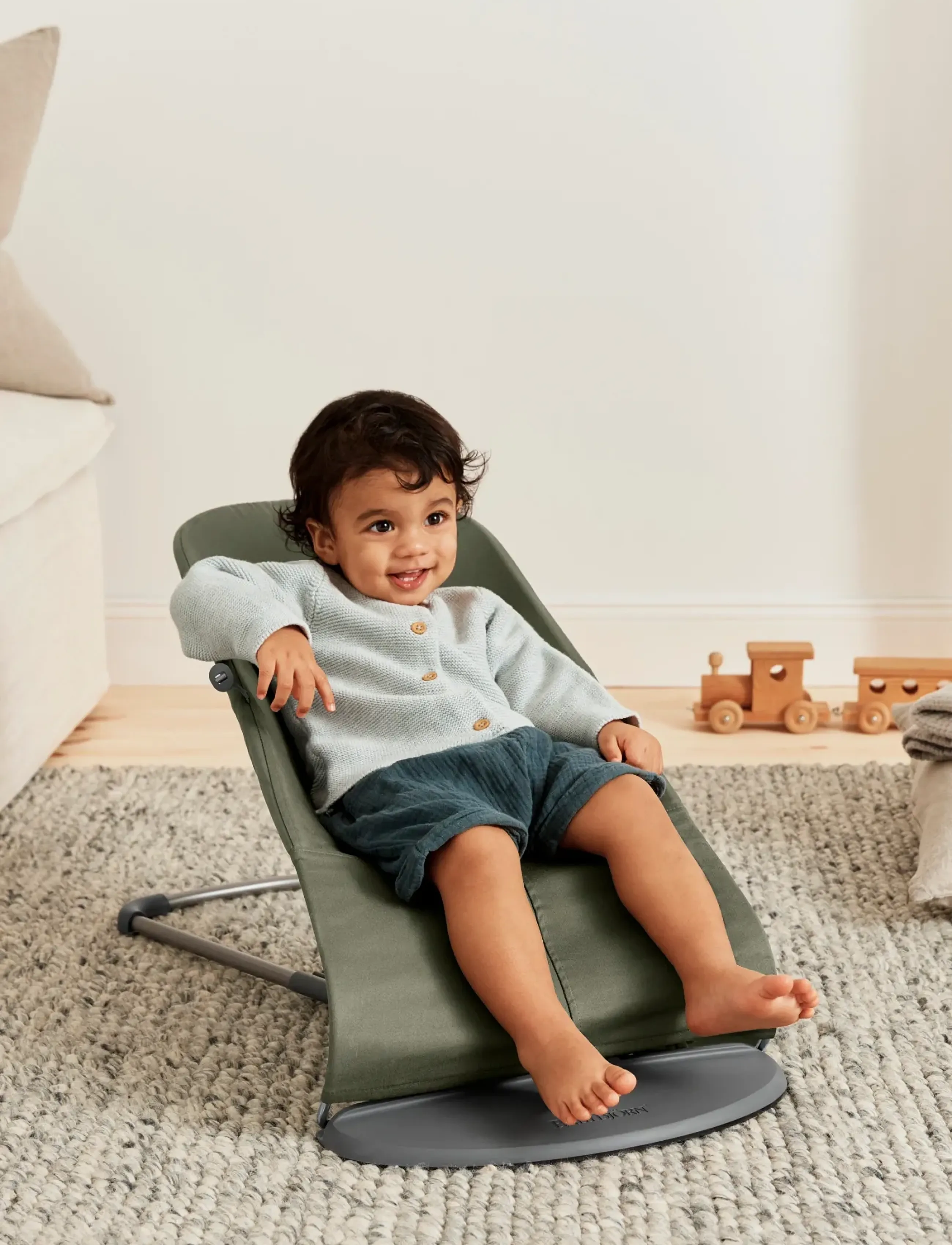 BabyBjörn - BabyBjörn Bouncer Bliss, Woven, Petal Quilt, Dark Green - transats - dark green - 3