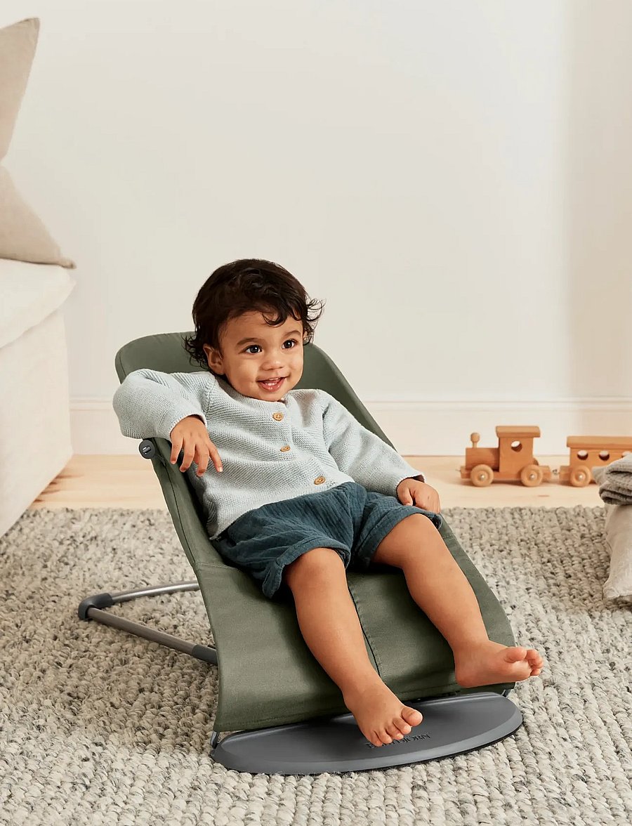 BabyBjörn - BabyBjörn Bouncer Bliss, Woven, Petal Quilt, Dark Green - transats - dark green - 3