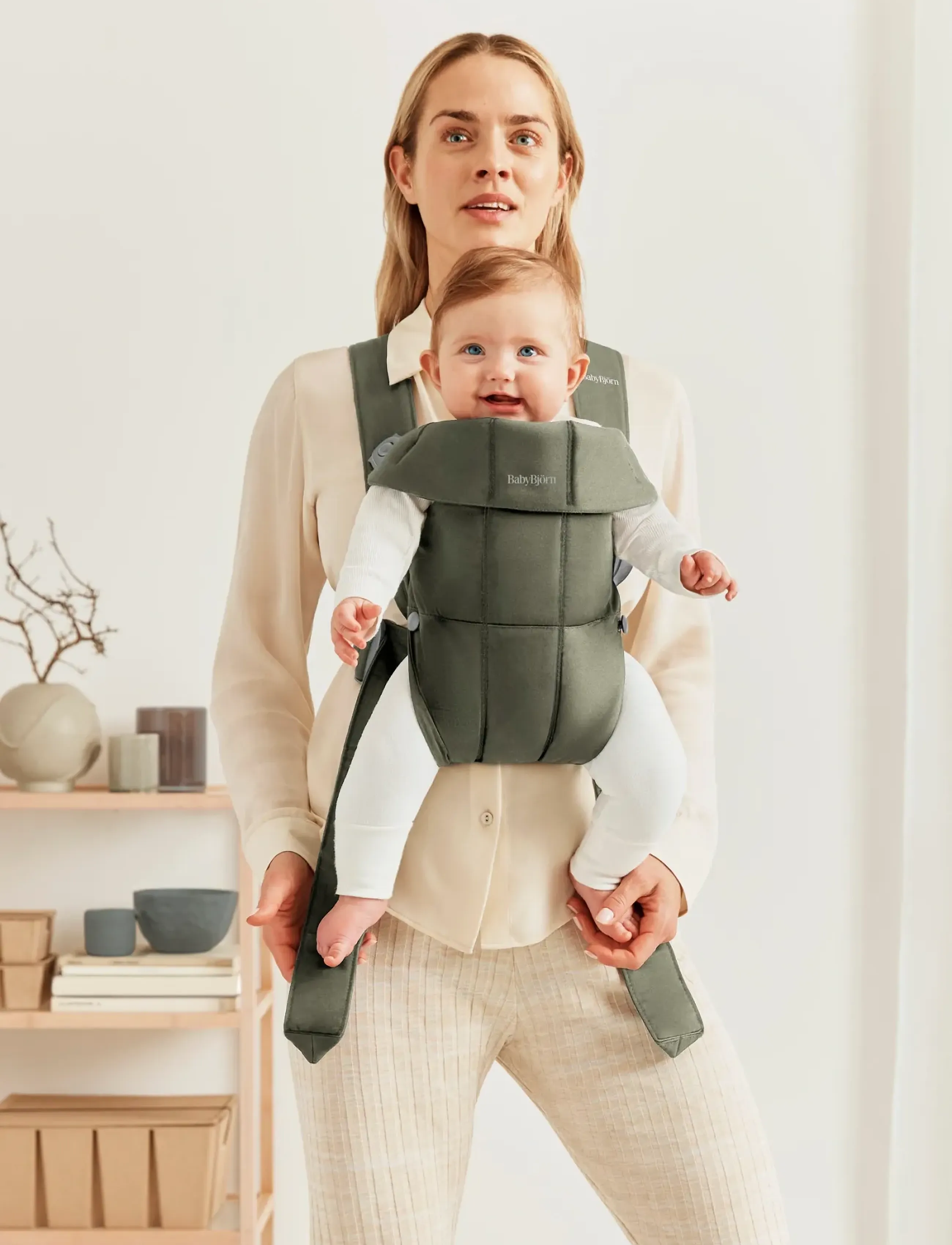 BabyBjörn - BabyBjörn Baby Carrier Mini, Woven, Dark Green - nešioklės - dark green - 5