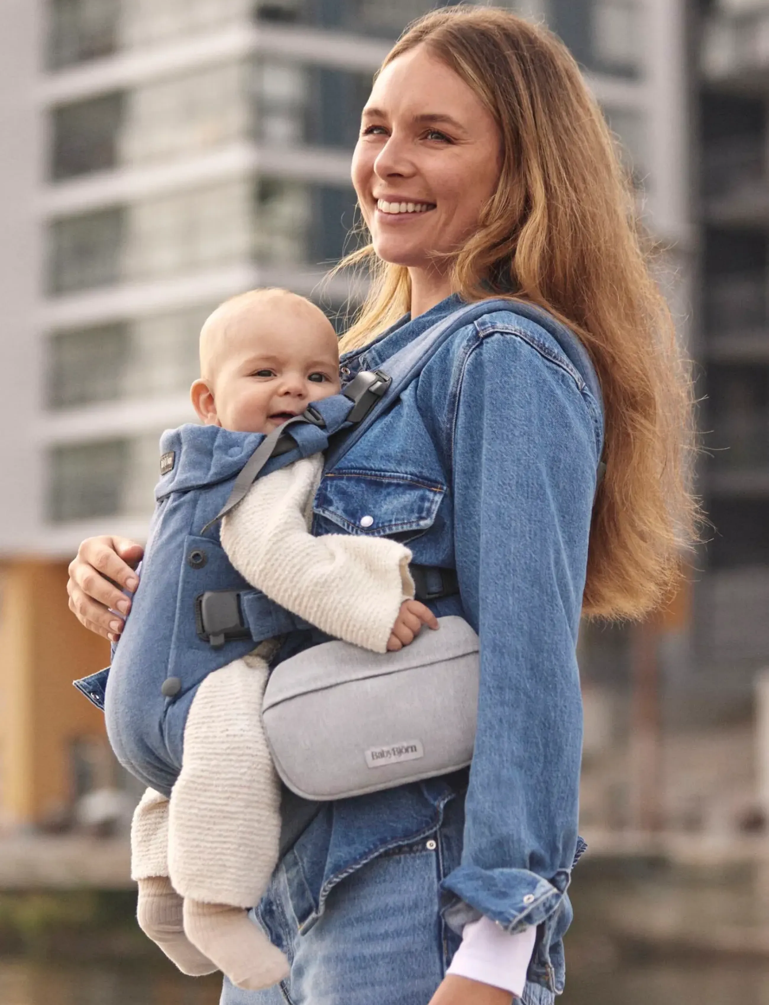 BabyBjörn Babybjörn Pocket Pouch For Baby Carrier, Woven Mélange, Light Grey, One Size, Grey, Baby Carriers & Baby Wraps > Baby Carries, Børn