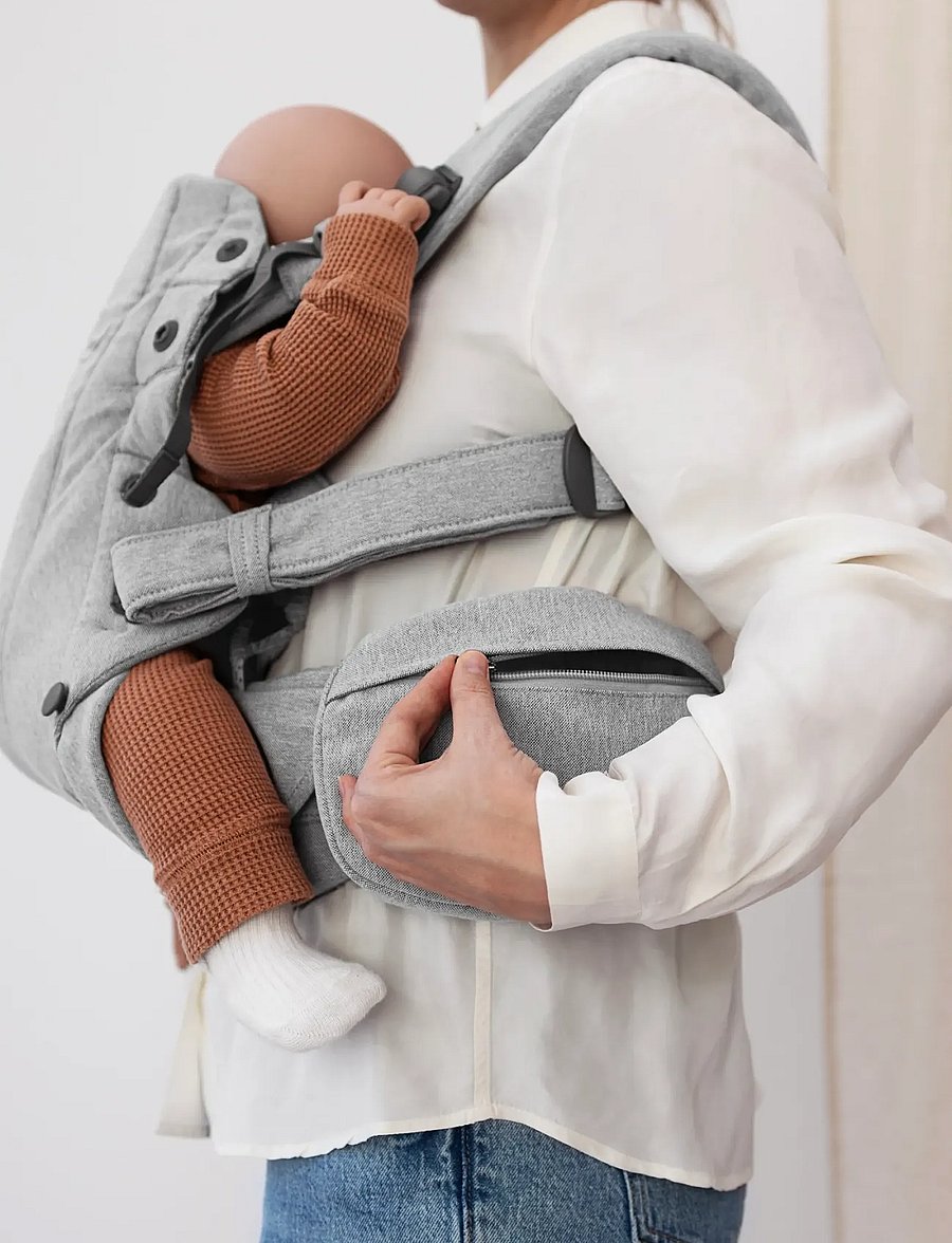 BabyBjörn - BabyBjörn Pocket Pouch for Baby Carrier, Woven mélange, Light Grey - kõhukotid - light grey - 5