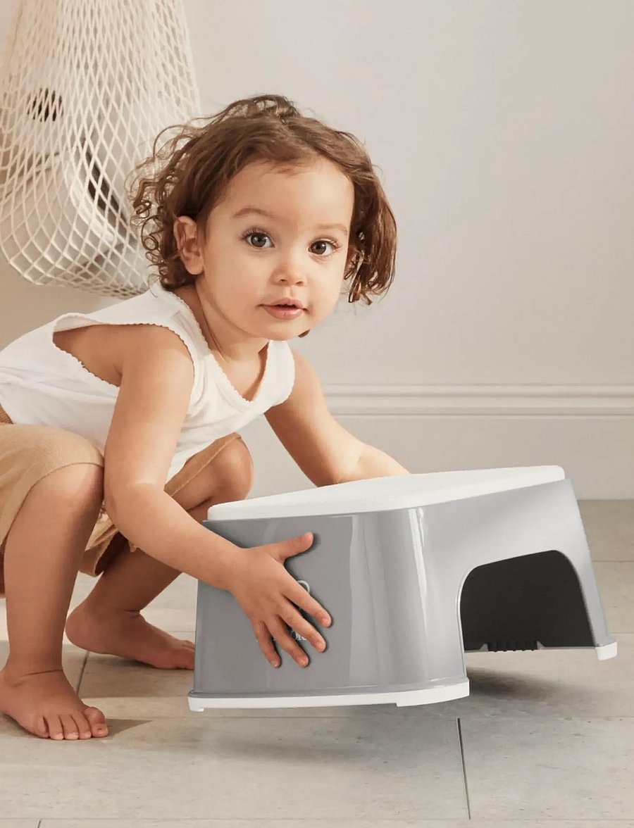 BabyBjörn - BabyBjörn Step Stool, Grey/White - skammel - grey/white - 3