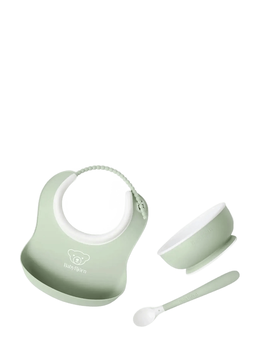 BabyBjörn - BabyBjörn Baby Feeding Set, 3pcs, Powder Green - vaisselle - powder green - 1