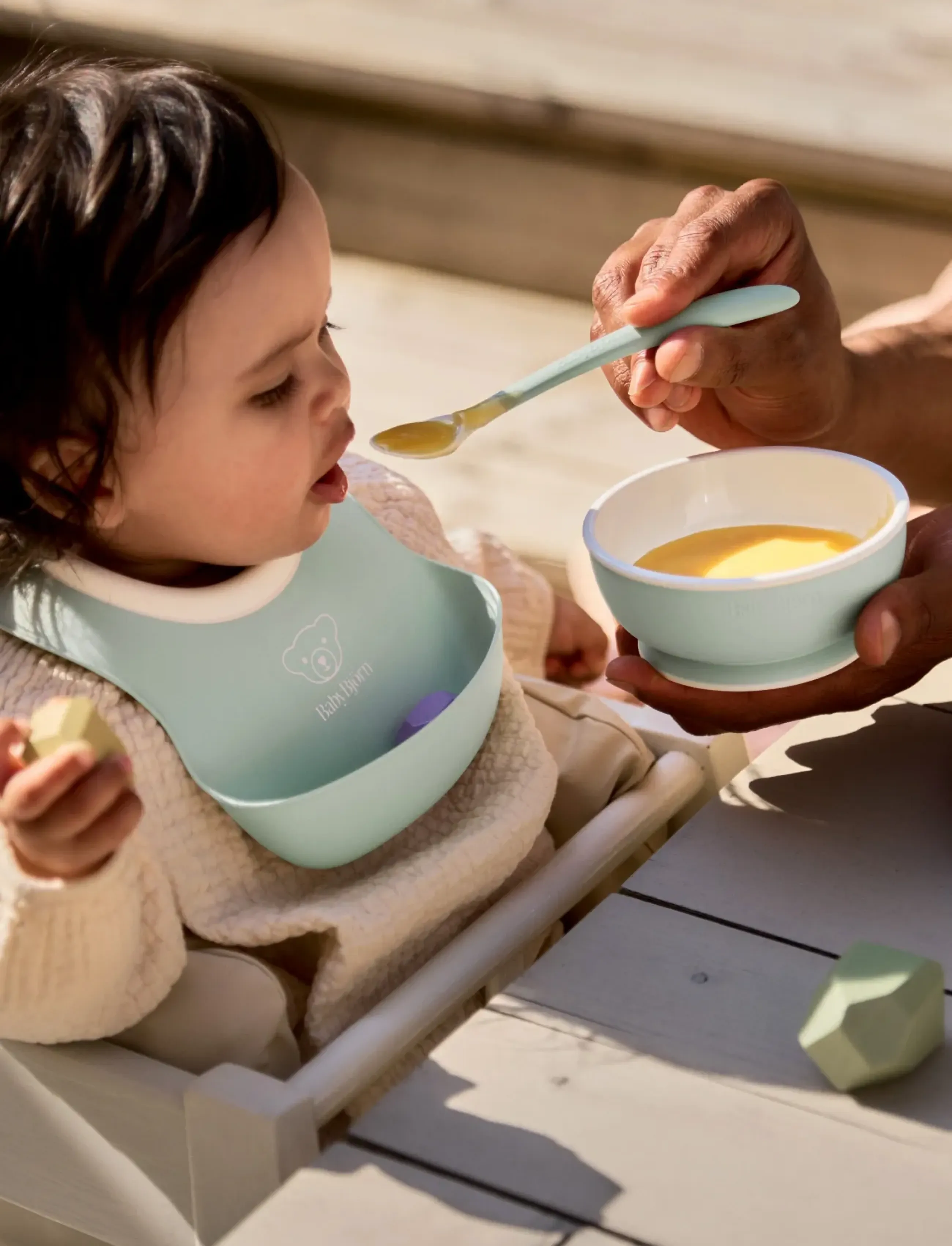 BabyBjörn - BabyBjörn Baby Feeding Set, 3pcs, Powder Green - vaisselle - powder green - 3