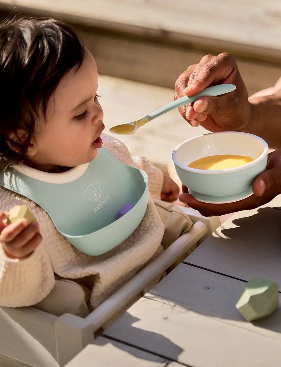 BabyBjörn - BabyBjörn Baby Feeding Set, 3pcs, Powder Green - vaisselle - powder green - 3