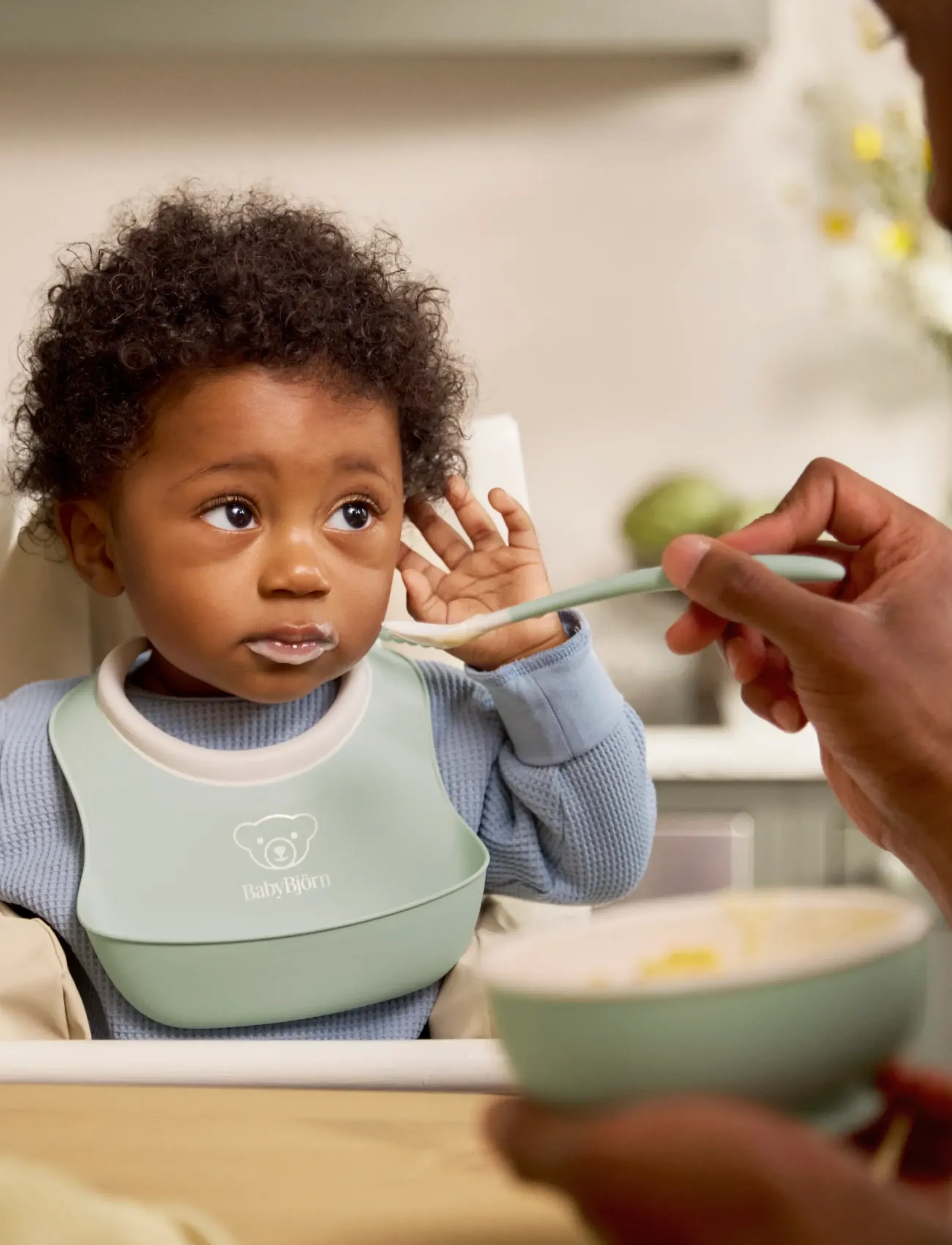 BabyBjörn - BabyBjörn Baby Feeding Set, 3pcs, Powder Green - vaisselle - powder green - 4