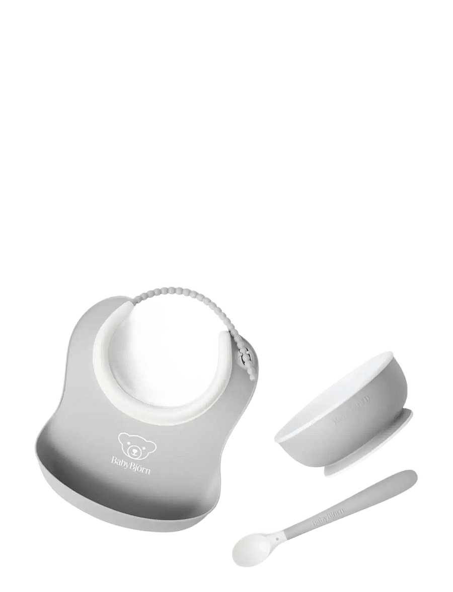 BabyBjörn - BabyBjörn Baby Feeding Set, 3pcs, Grey - vaisselle - grey - 1