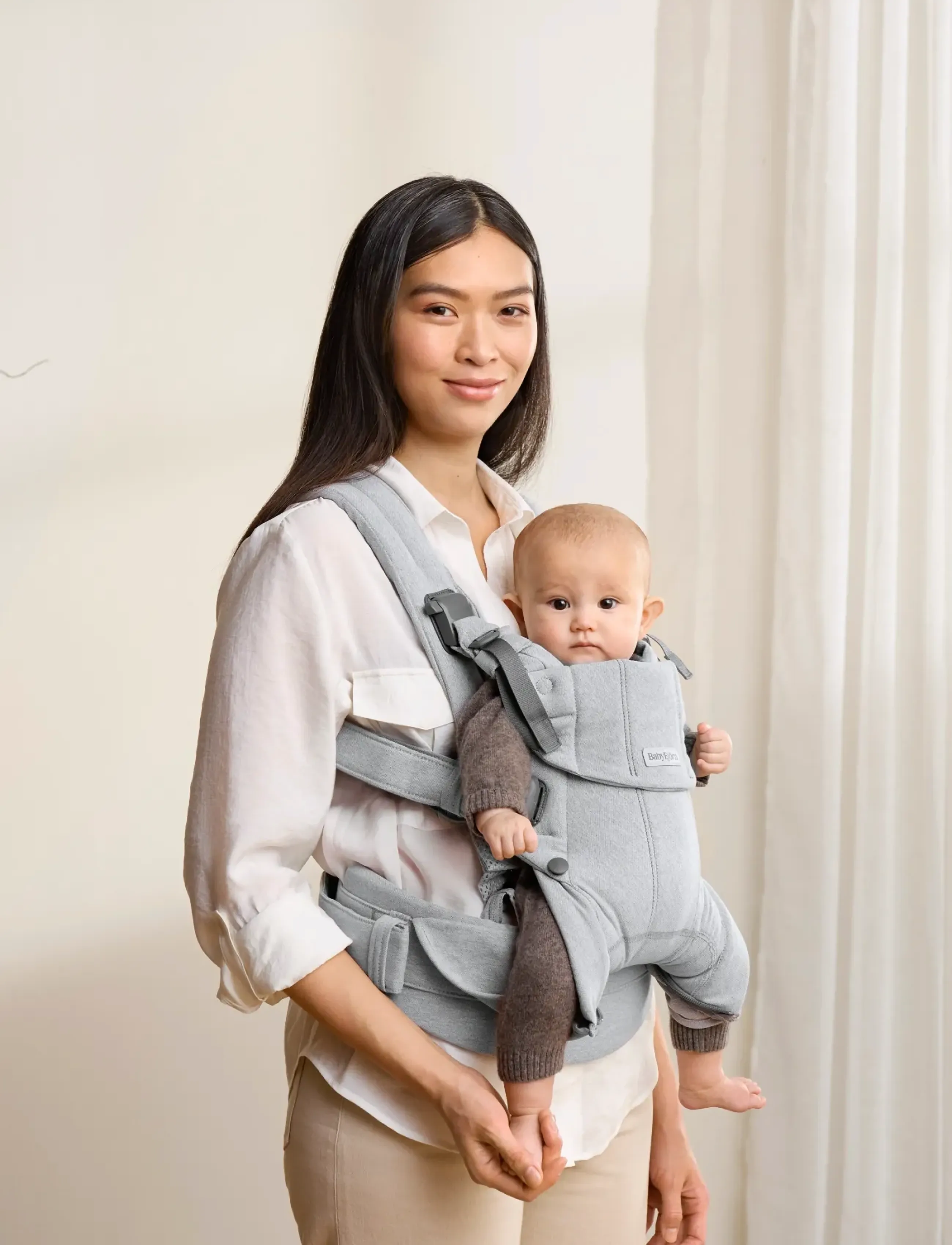 BabyBjörn Babybjörn Baby Carrier Harmony, Woven Mélange, Light Grey, One Size, Grey, Baby Carriers & Baby Wraps > Baby Carries, Børn