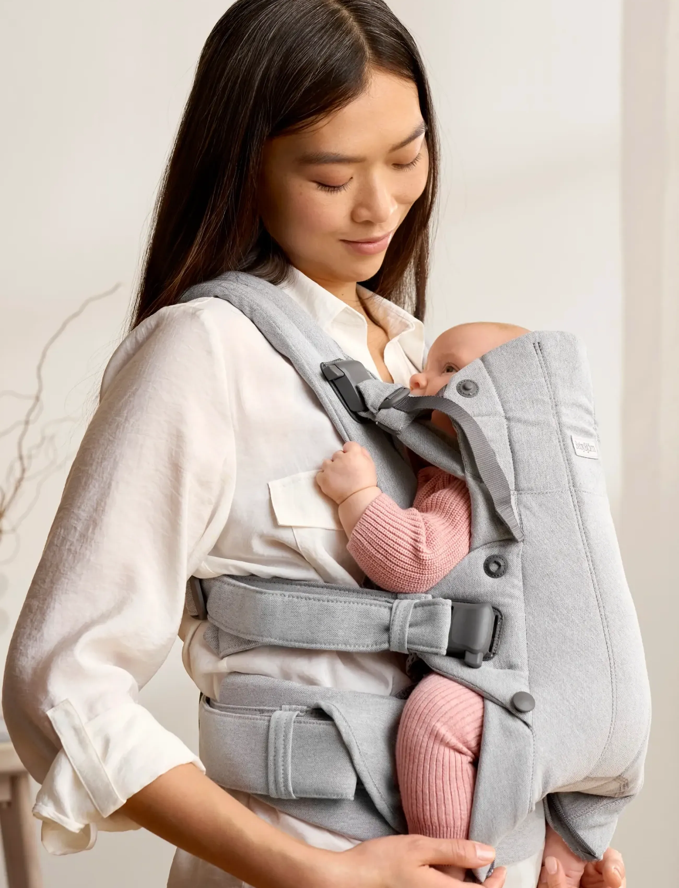 BabyBjörn - BabyBjörn Baby Carrier Harmony, Woven mélange, Light grey - porte-bébé - light grey - 2