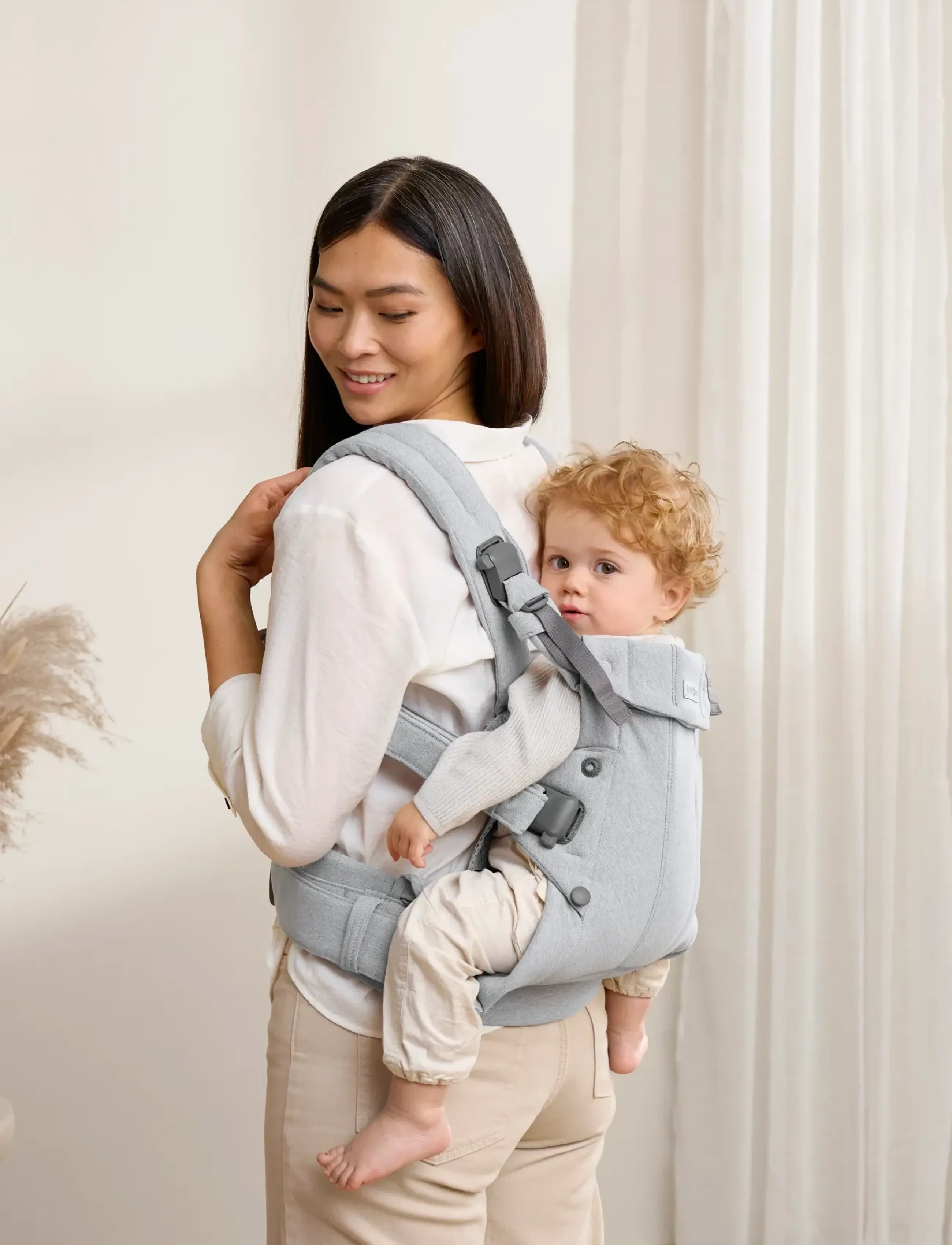BabyBjörn - BabyBjörn Baby Carrier Harmony, Woven mélange, Light grey - porte-bébé - light grey - 5