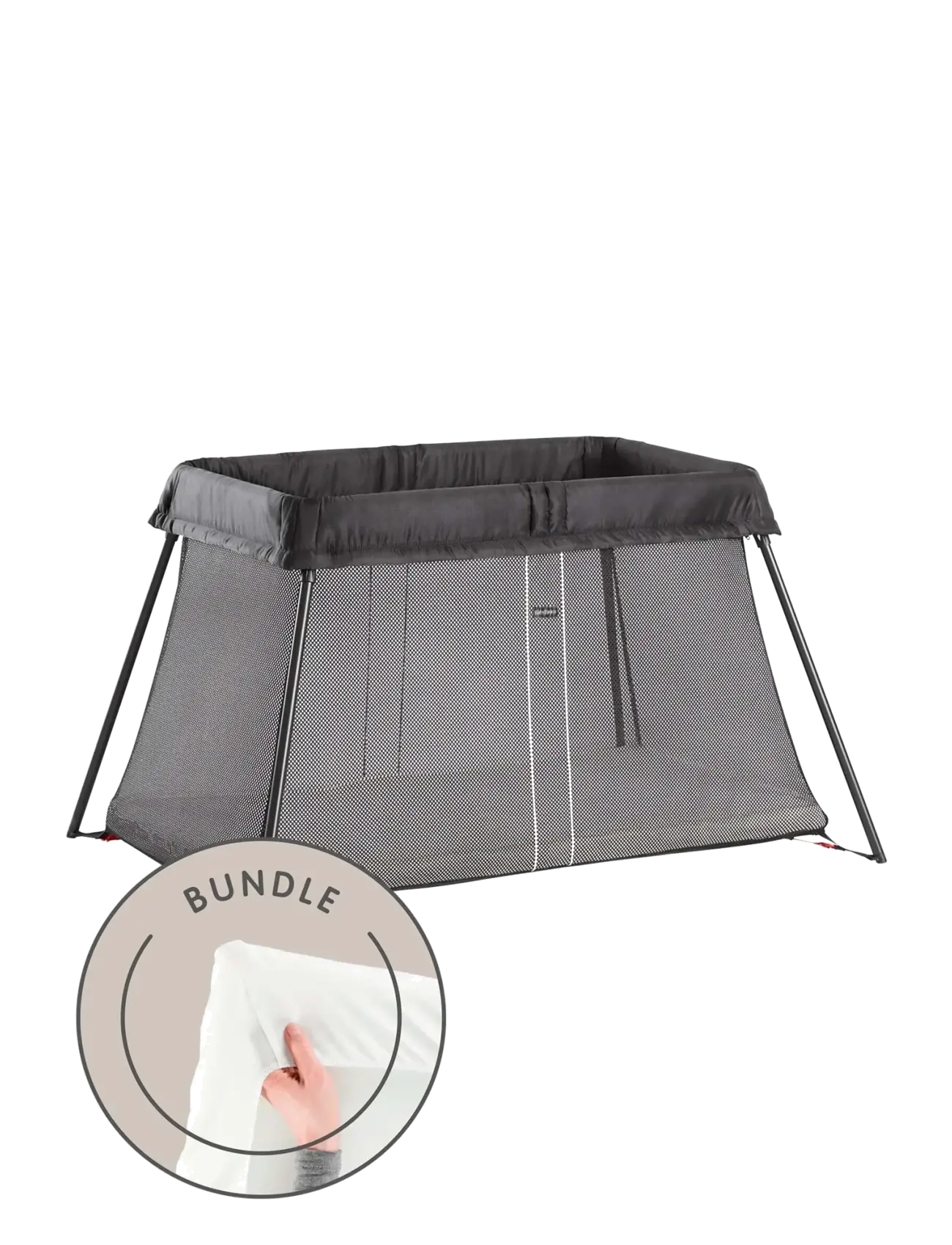 BabyBjörn BabyBjörn Travel Cot Light, Black + Fitted Sheet - Baby products - BLACK / black