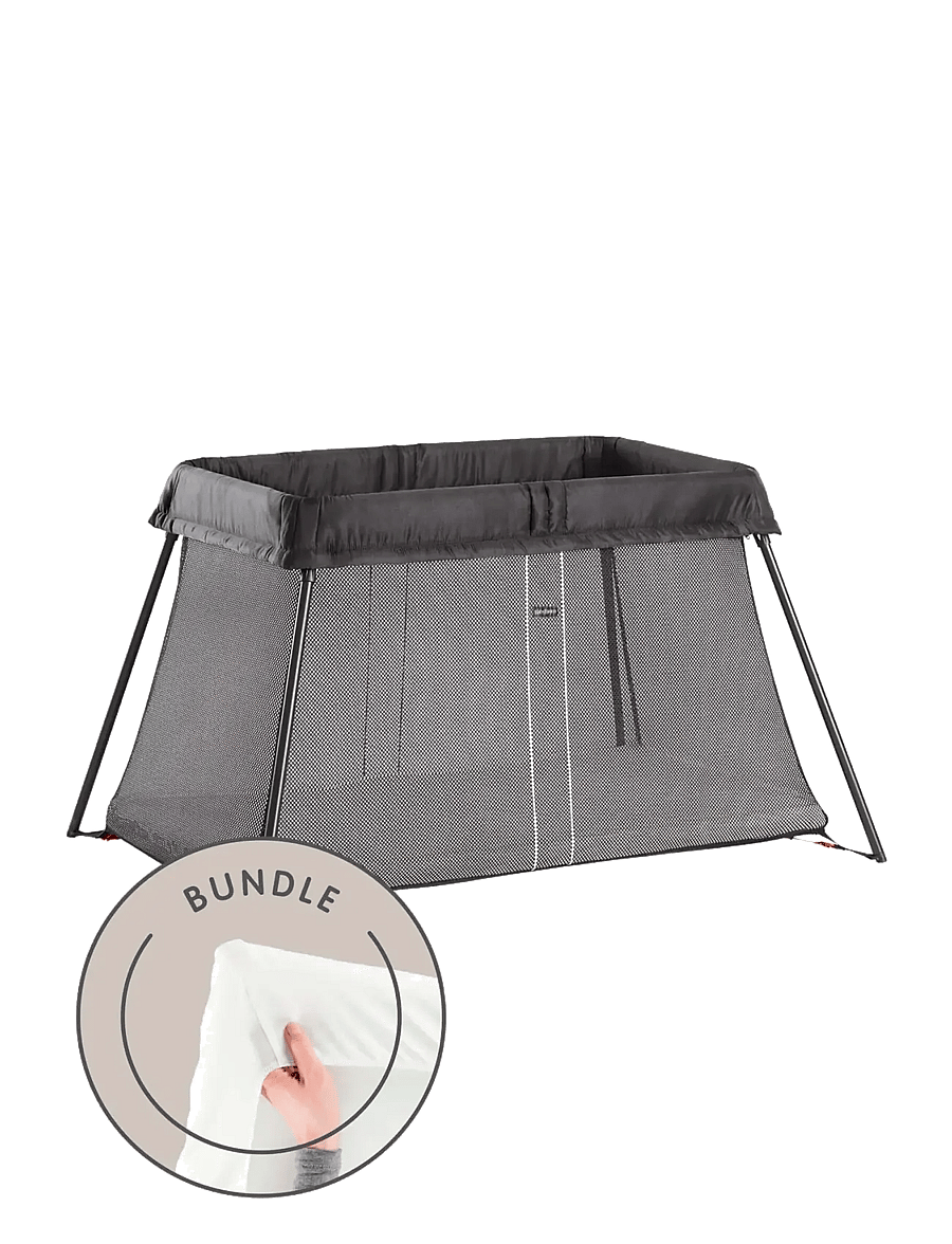 BabyBjörn - BabyBjörn Travel Cot Light, Black + Fitted Sheet - reisebetten - black - 1