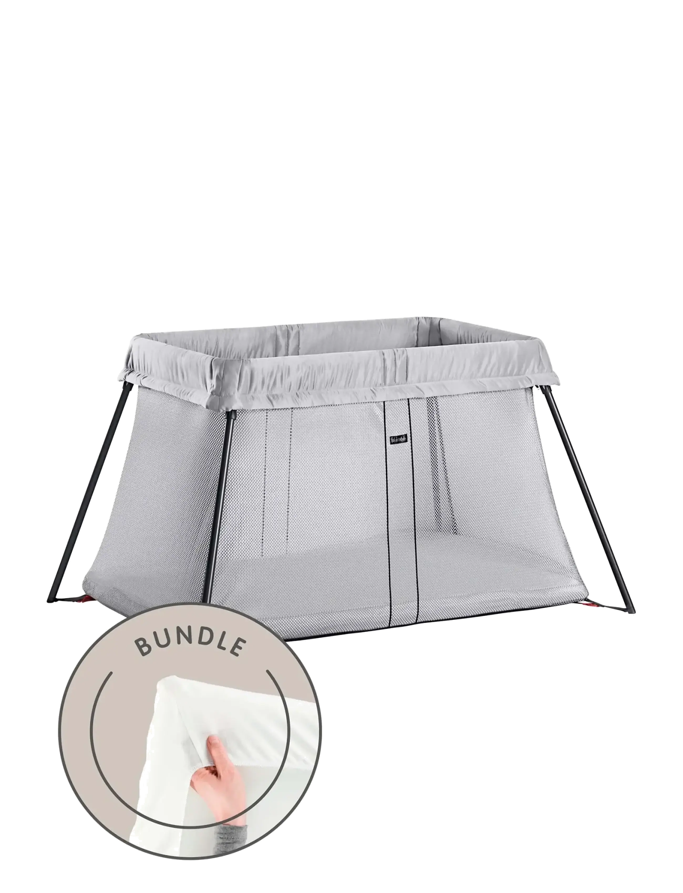 BabyBjörn BabyBjörn Travel Cot Light, Silver + Fitted Sheet - Baby products - SILVER / silver
