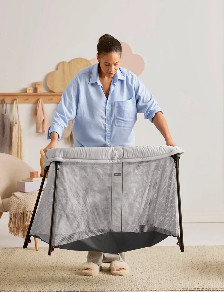 BabyBjörn - BabyBjörn Travel Cot Light, Silver + Fitted Sheet - reisebetten - silver - 2