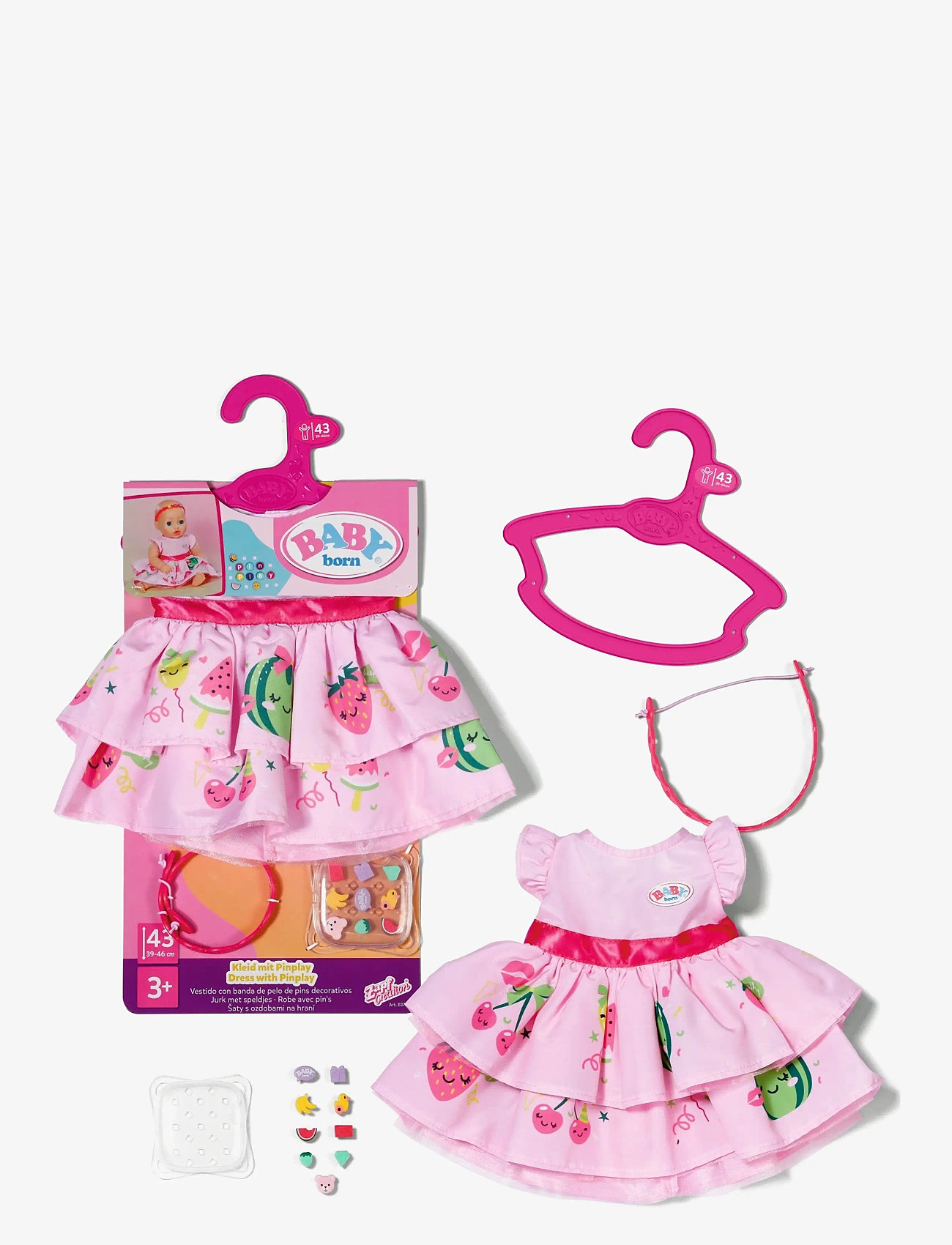 BABY born - BABY born Dress with Pinplay 43cm - docktillbehör - multicolor - 1