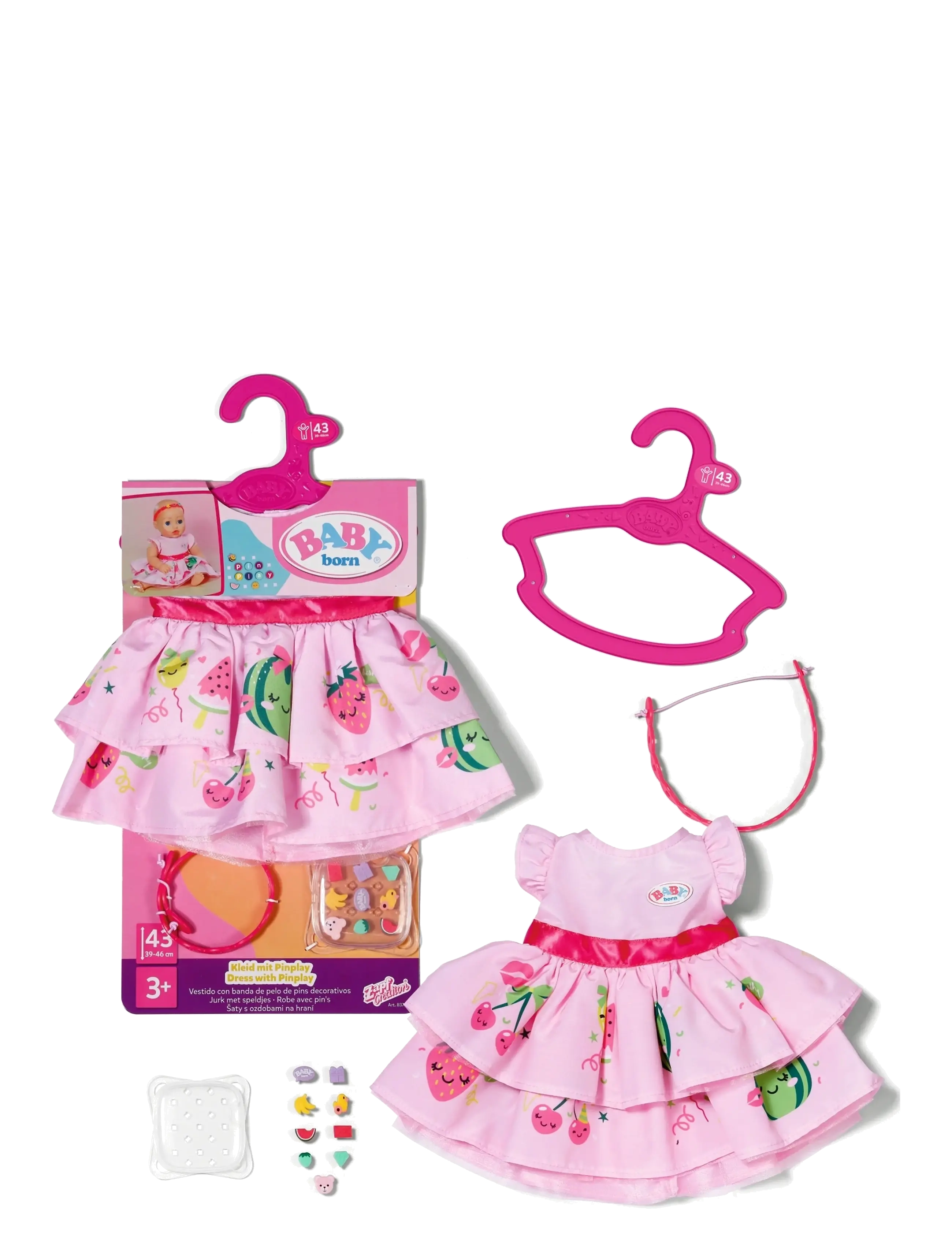 BABY born - BABY born Dress with Pinplay 43cm - dukketilbehør - multicolor - 1