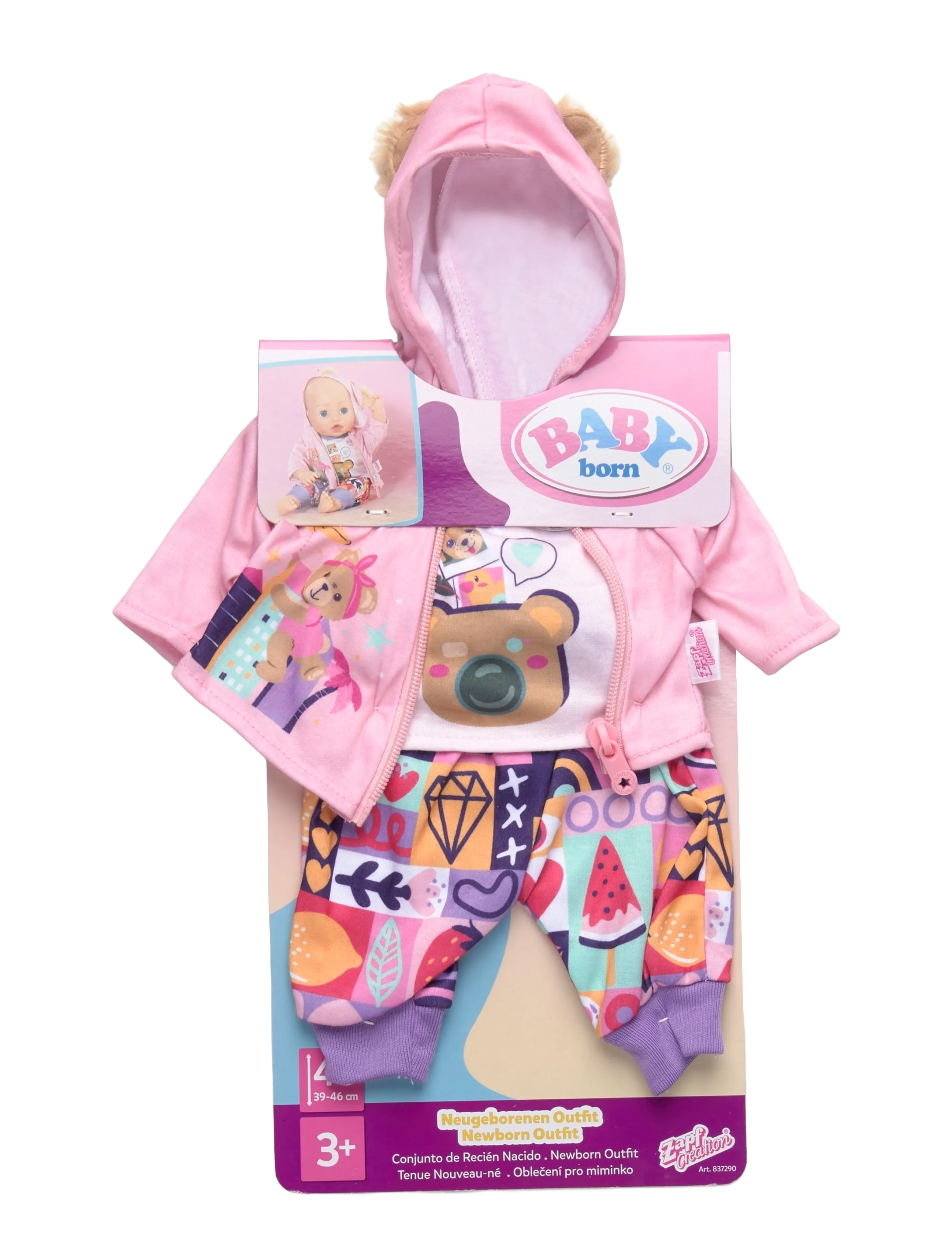 BABY born Newborn Outfit 43Cm, Børn, Doll Clothes, Pink, Str: 43 CM