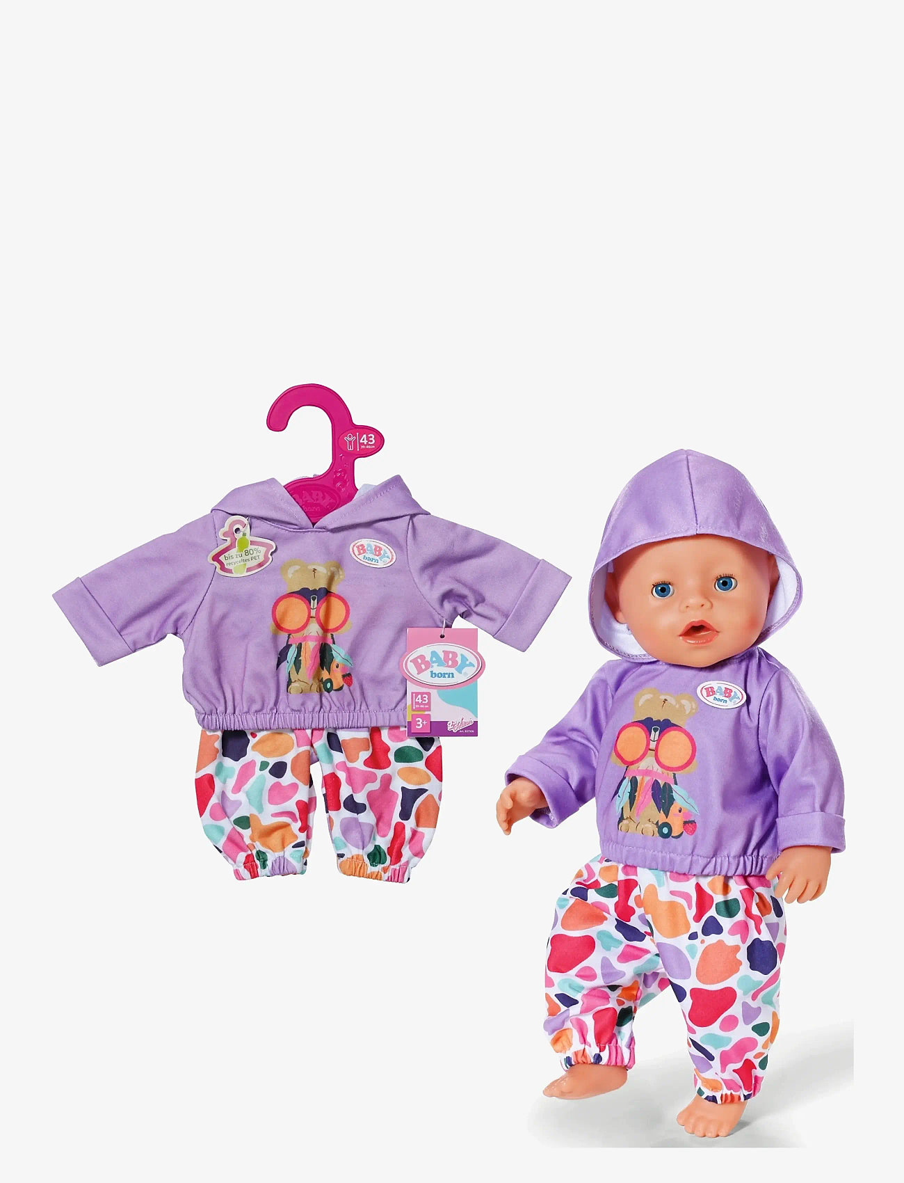 BABY born - BABY born Hoodie Outfit 43cm - dukketøj - multicolor - 1