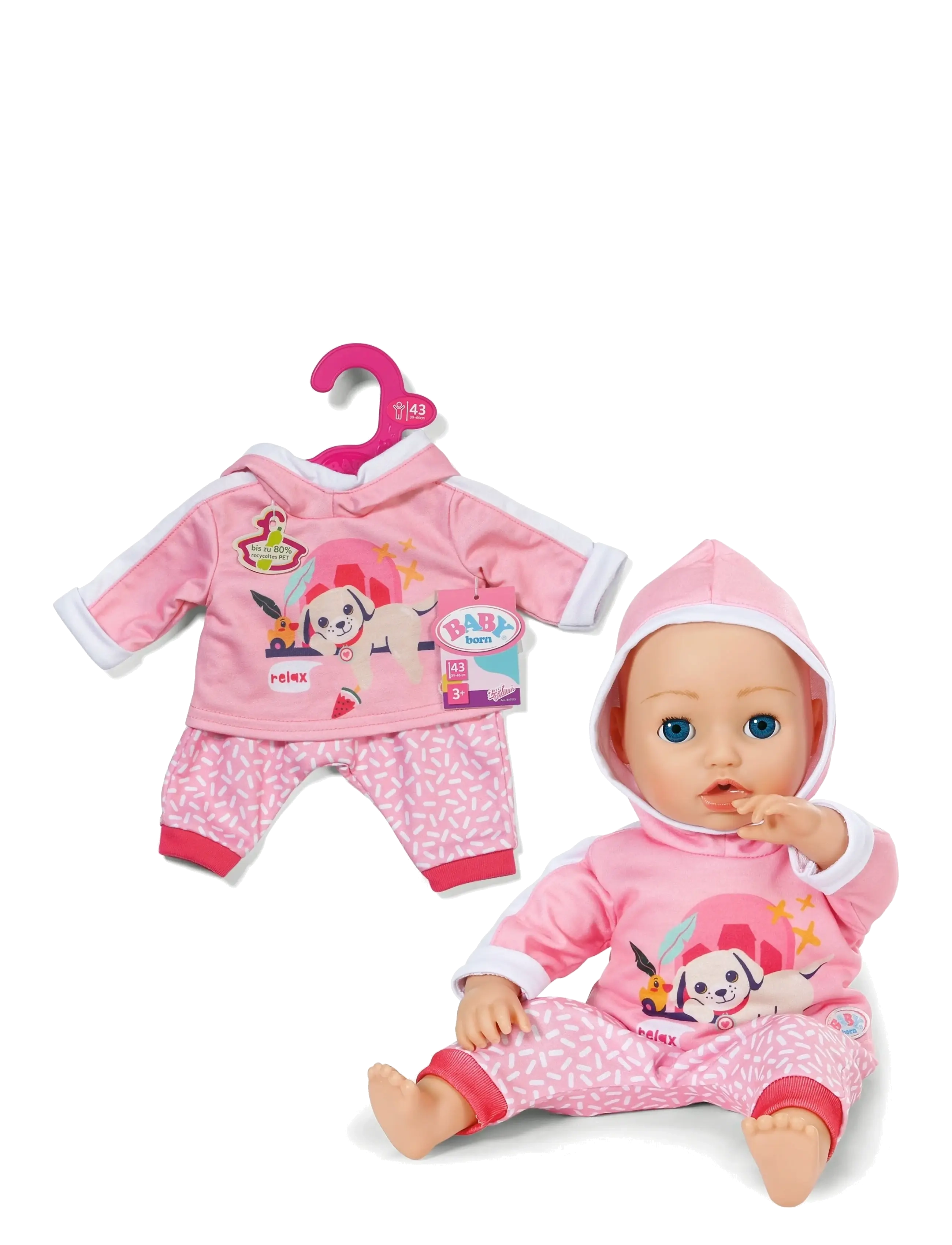BABY born - BABY born Jogging Suit Pink 43cm - dukketøj - multicolor - 1