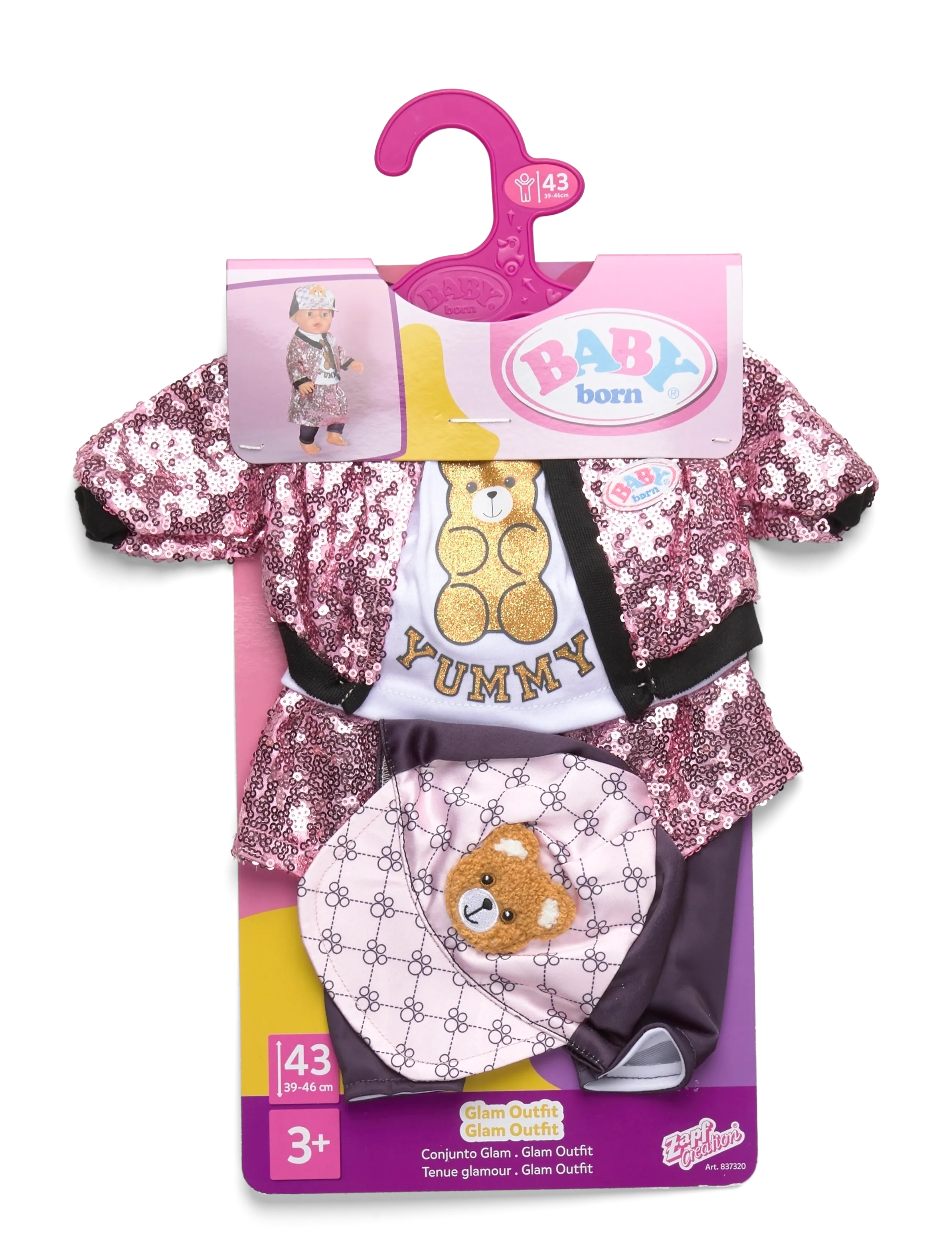 BABY born Glam Outfit 43Cm, Børn, Doll Clothes, Hvid, Str: 43 CM