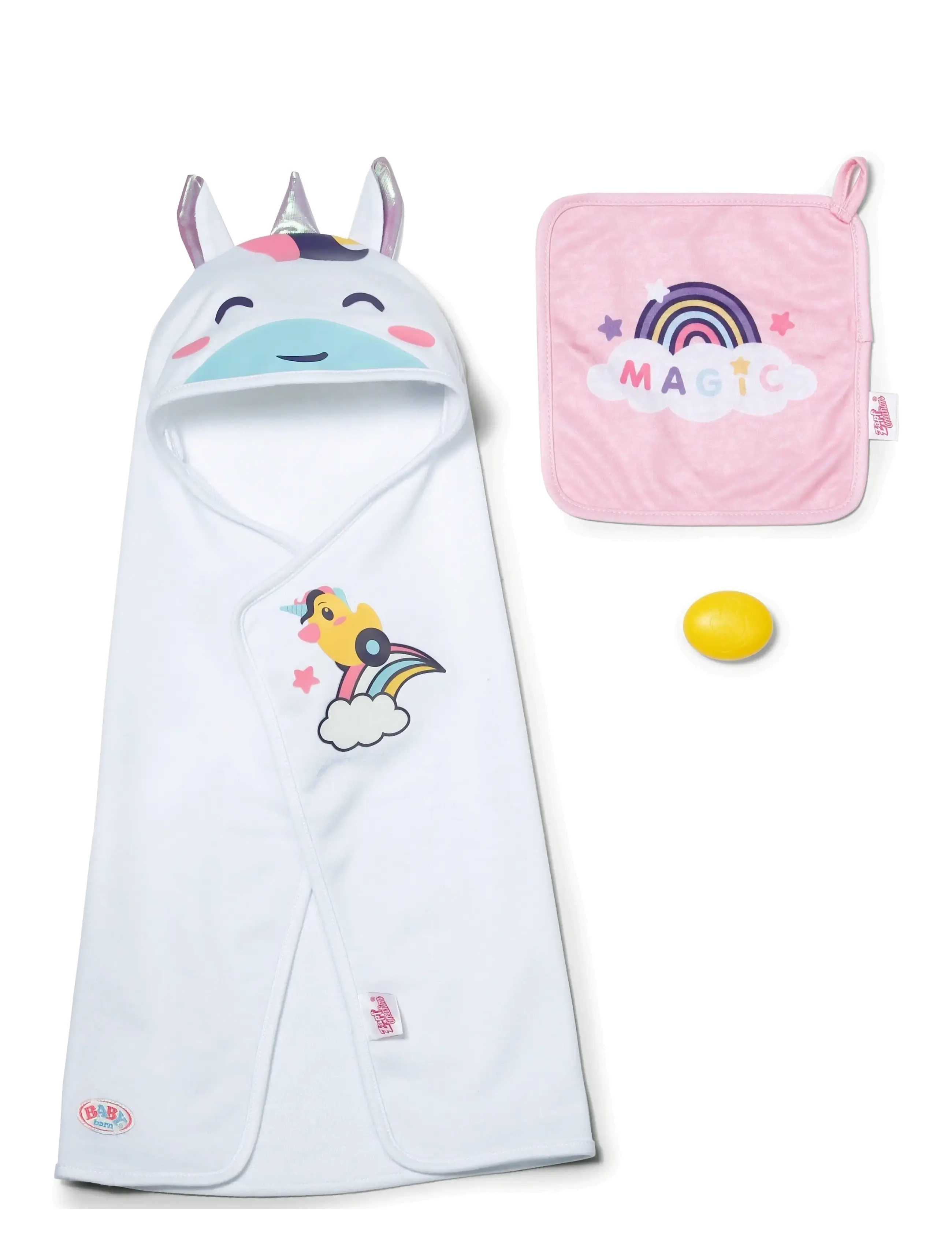 BABY born Baby Born Hooded Towel Set, One Size, White, Dukker Og Tilbehør > Dukker Accessories, Børn