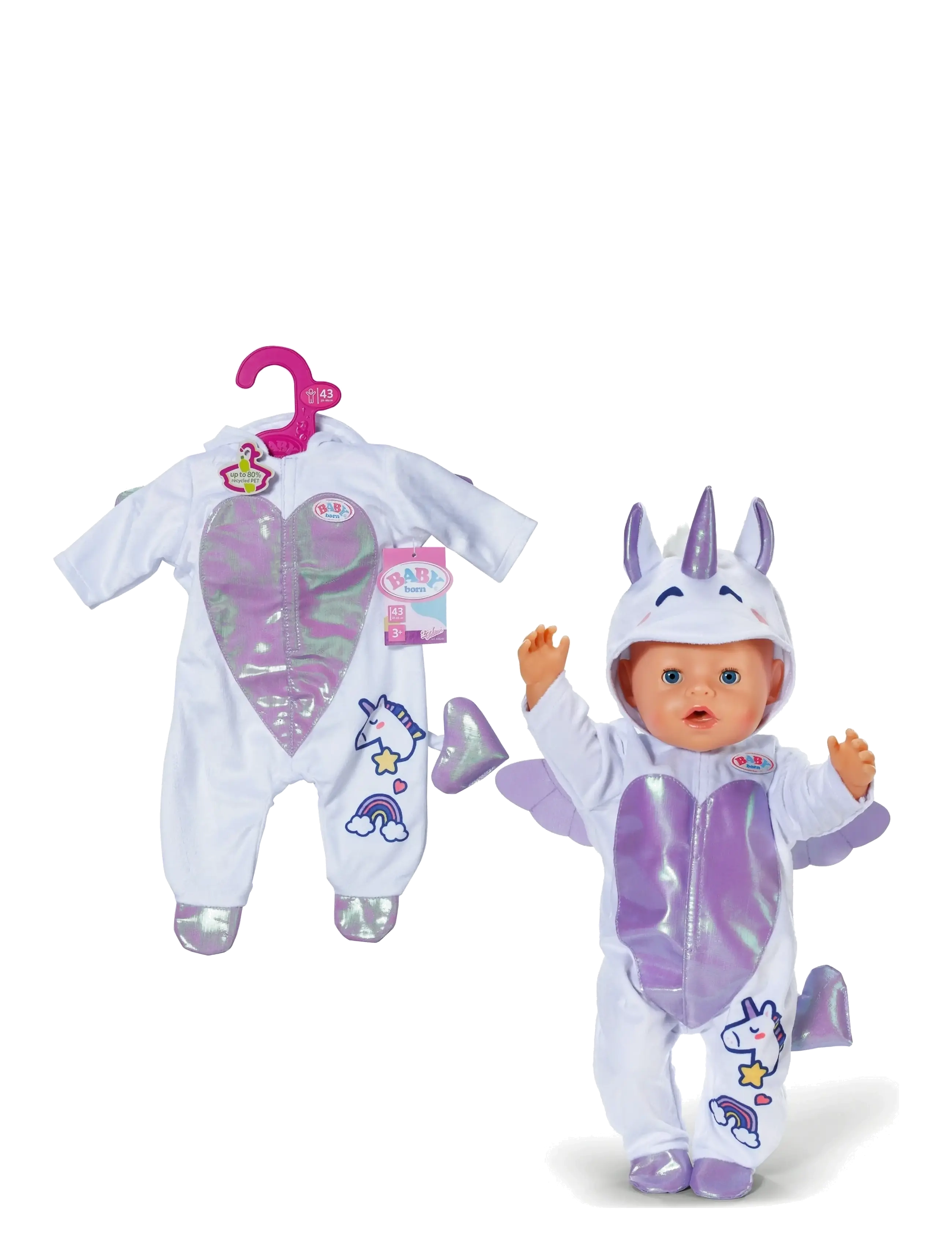 BABY born - BABY born Unicorn Onesie 43cm - dukketøj - multicolor - 1