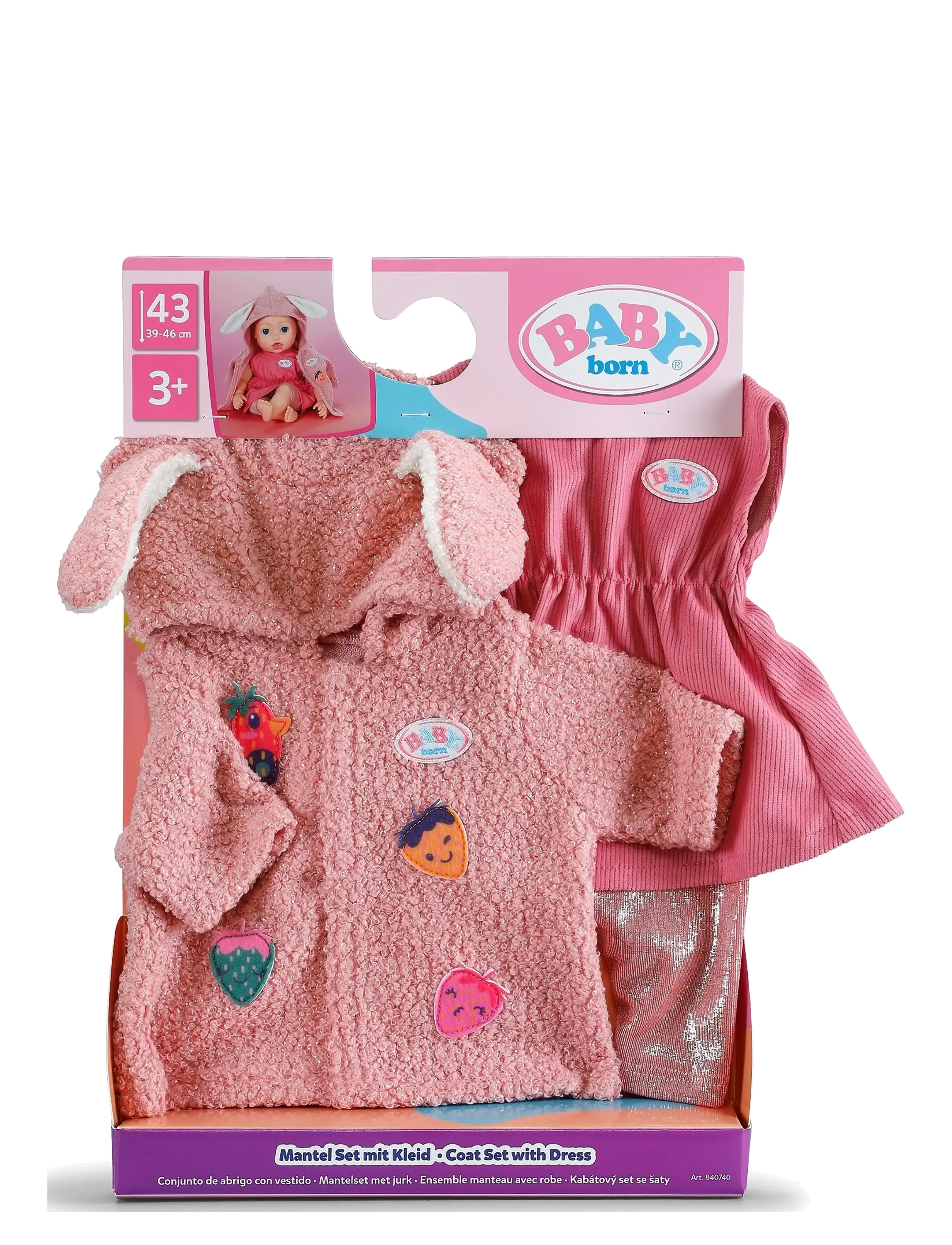 BABY born - BABY born Coat Set with Dress 43cm - dukketøj - multicolor - 1