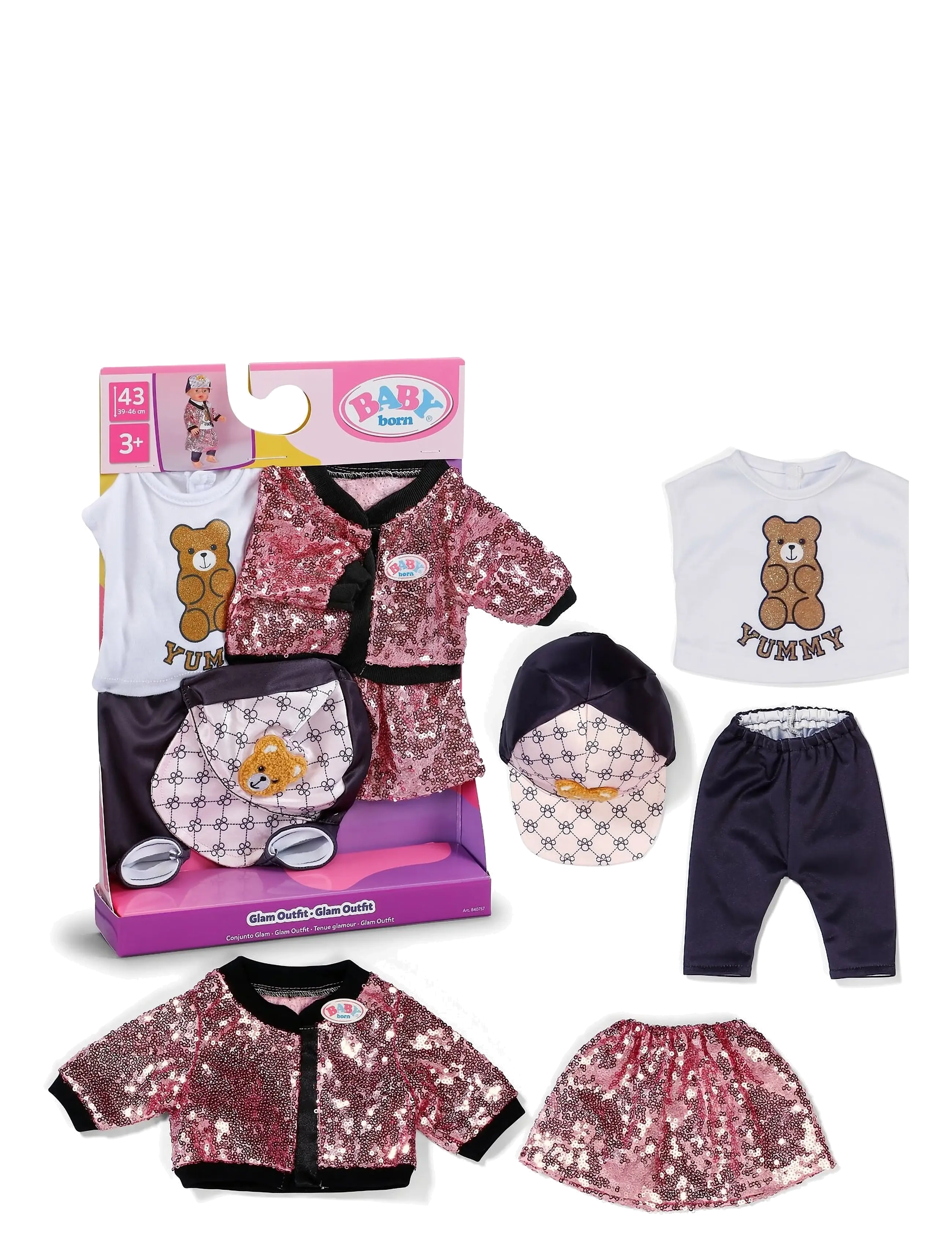 BABY born Glam Outfit 43Cm, Børn, Doll Clothes, Multi/mønstret, Str: ONE SIZE