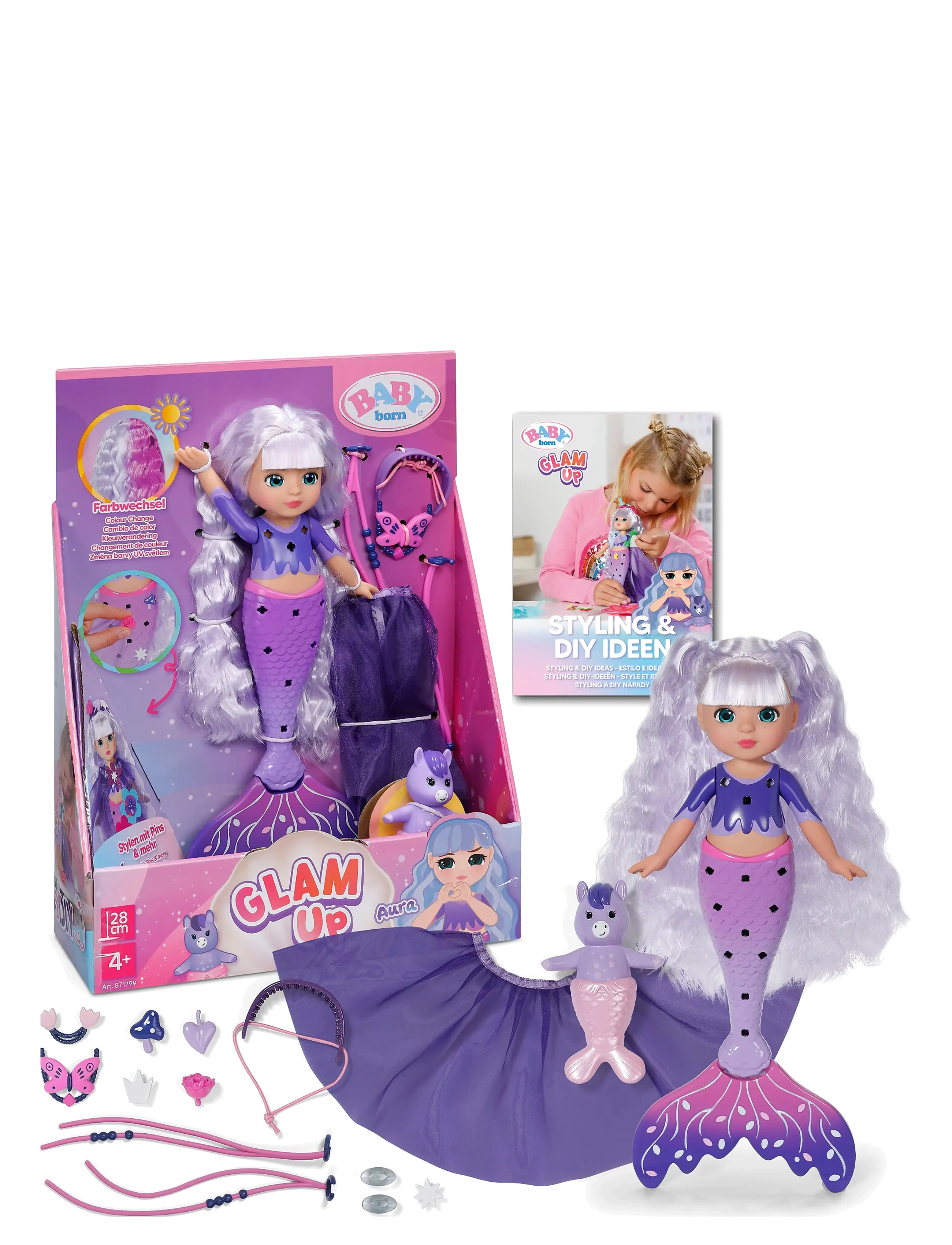 BABY born BABY born Glam Up Aura - Dukker & Tilbehør - MULTICOLOR / purple
