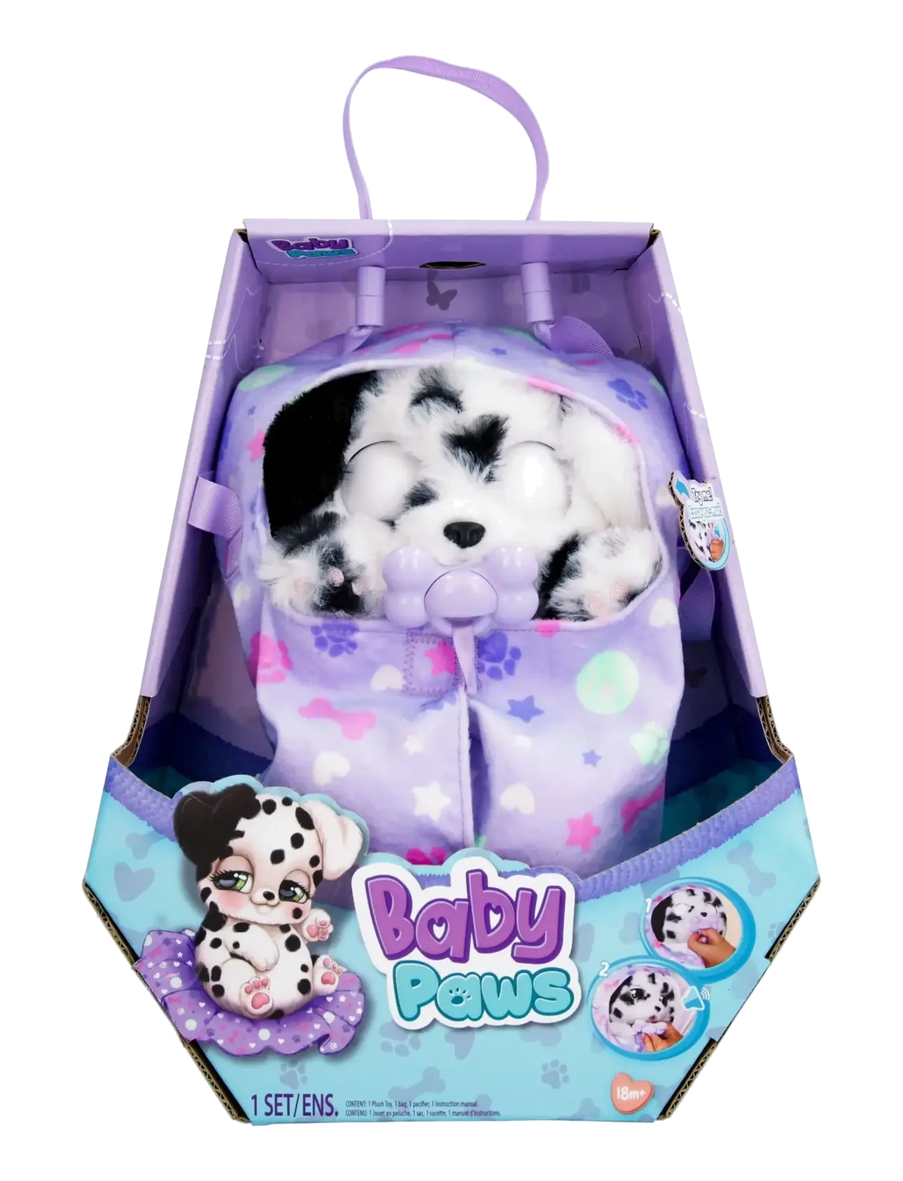 Baby Paws Baby Paws Spotty The Dalmatian 24 cm, One Size, Purple, Soft Legetøj > Stuffed Animals, Børn