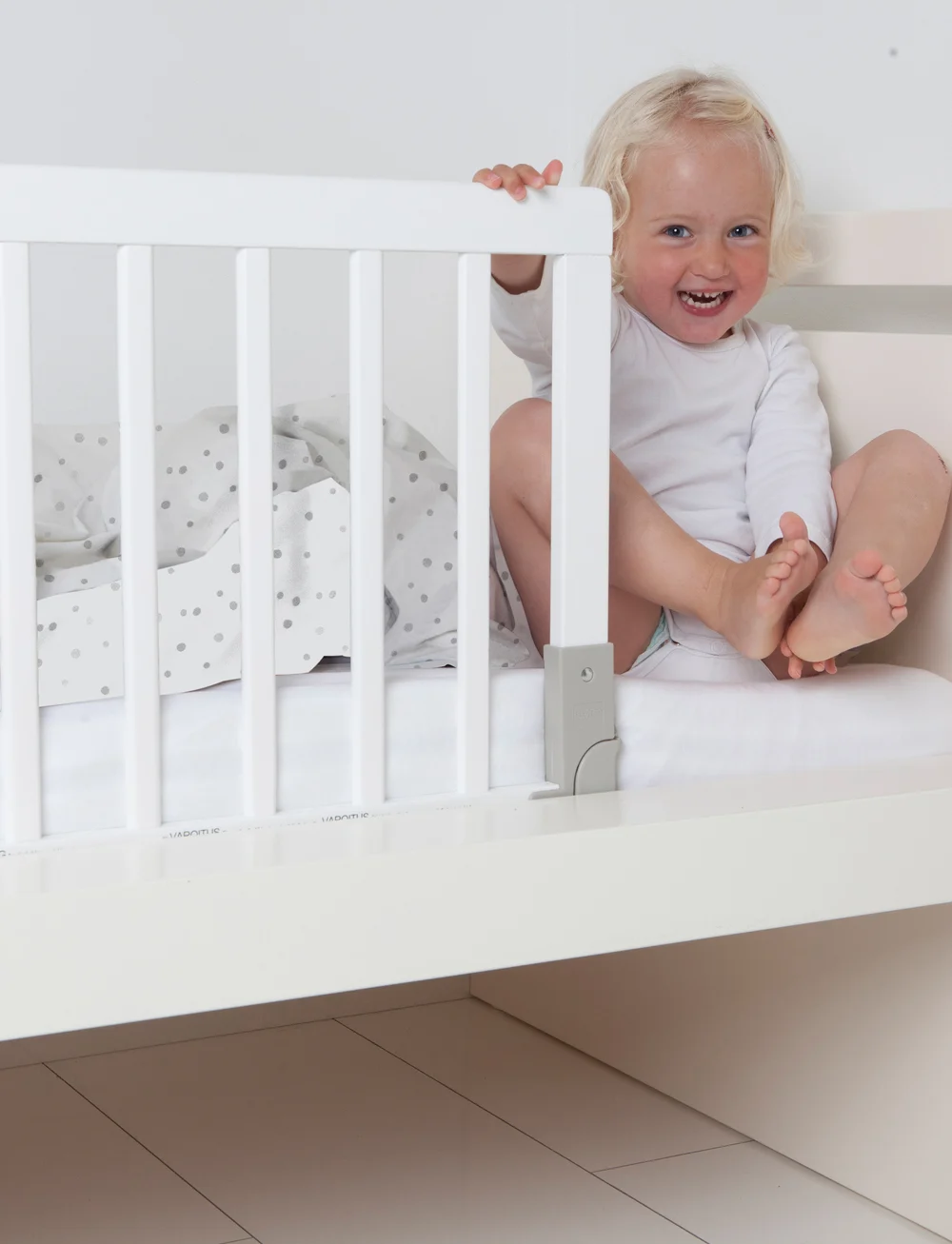 BabyDan Wooden Bed Guard By Babydan White silver Sicherheit fur Babys Boozt