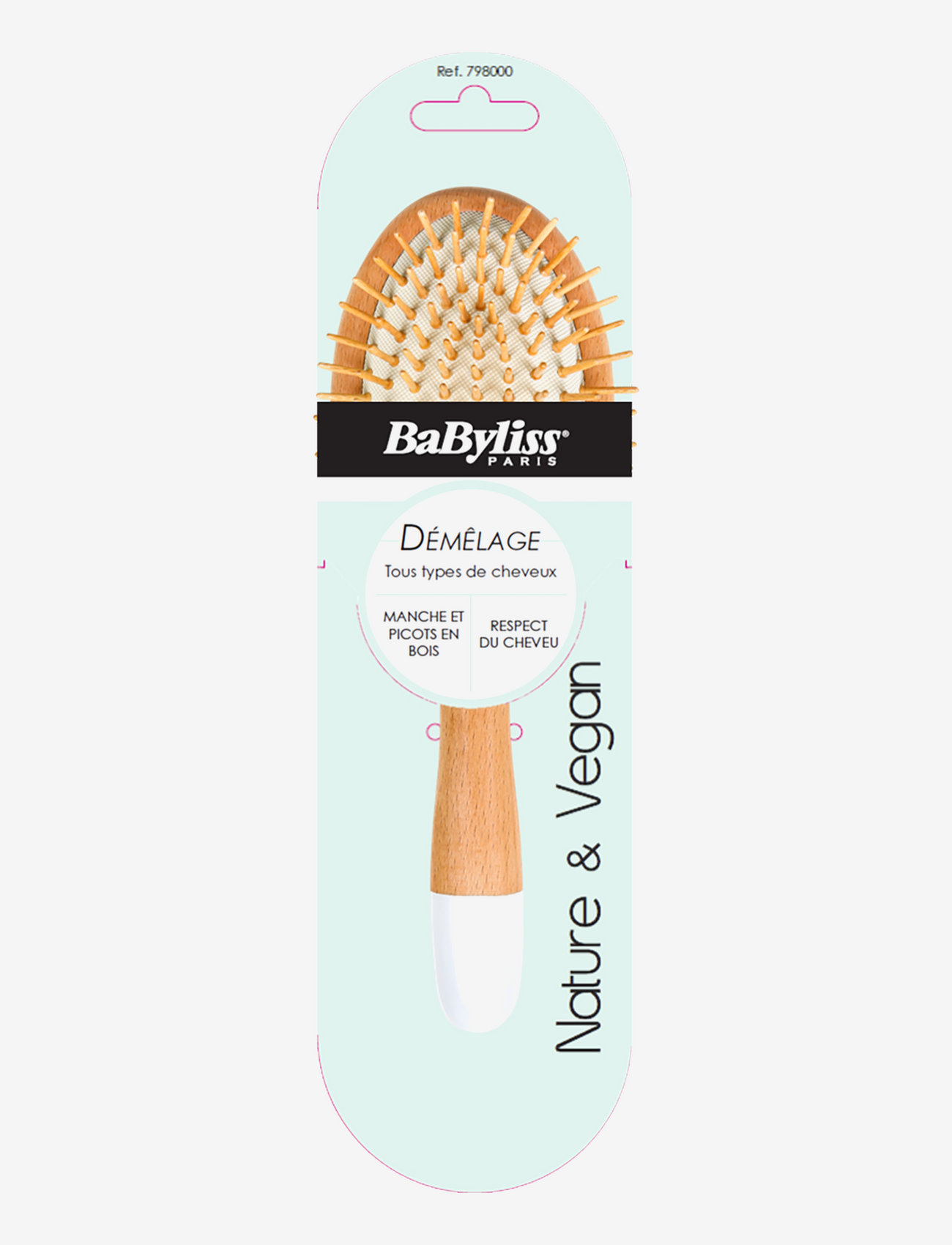 Babyliss Paris - DETANGLING BRUSH WITH WOODEN BRISTLES - utredningsborste - clear - 0
