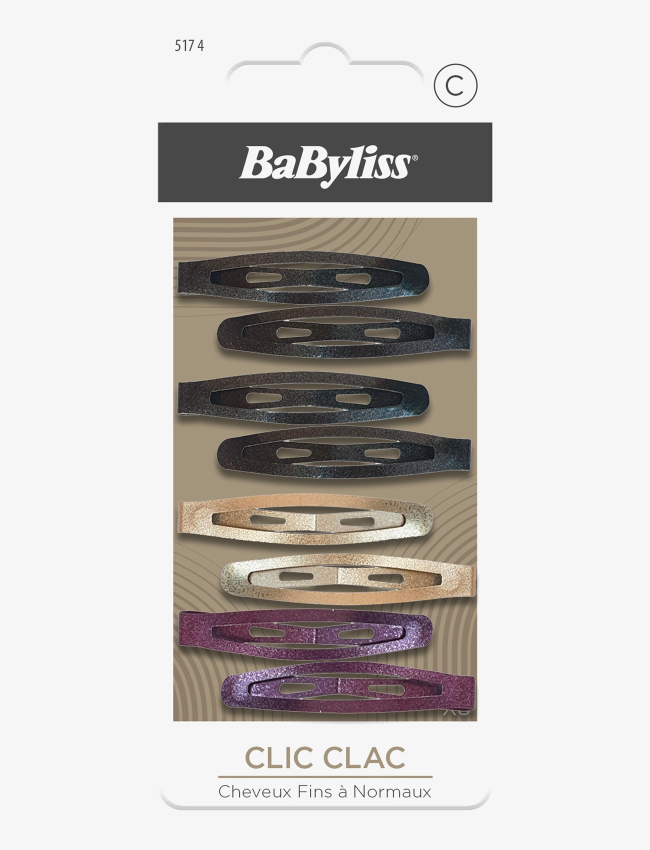 Babyliss Paris Oval Snap Clips 8Pk, Kvinder, Ovale Klikspænder, Nude, Str: 8 pcs