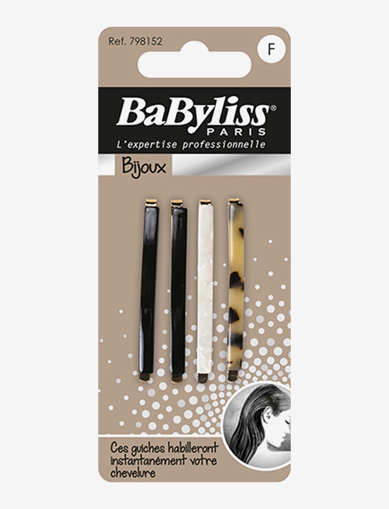 Babyliss Paris - Hair pins mottled 4 pcs - juukseklambrid - clear - 0