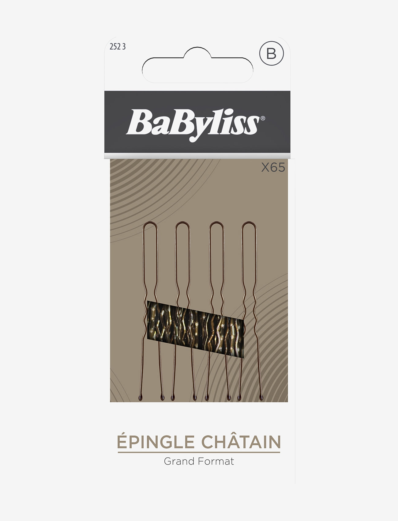 Babyliss Paris - Hårnål U-form Brun 65 st - hair pins - clear - 0