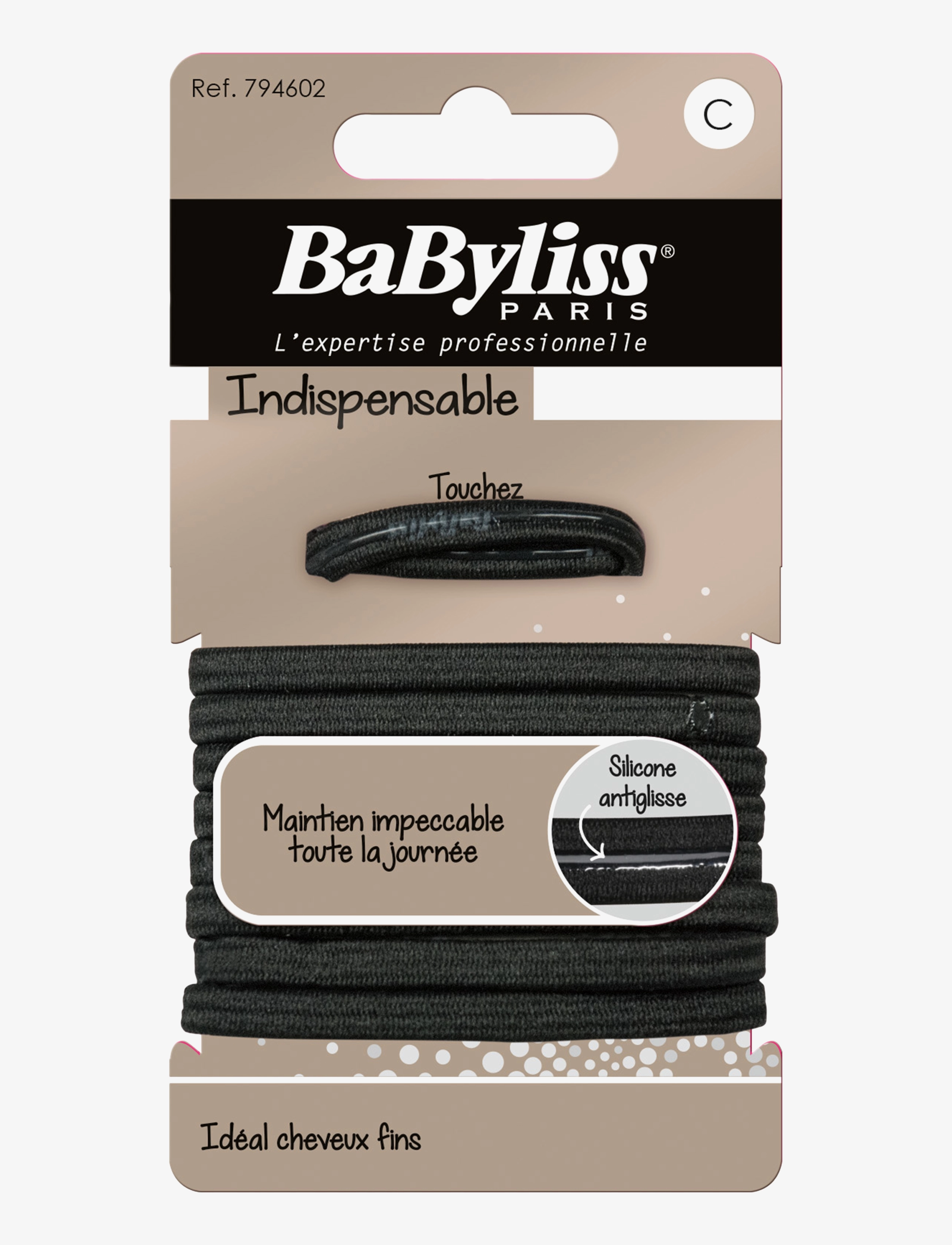 Babyliss Paris Black elastics anti slip 10 pcs - Scrunchies - CLEAR / undefined